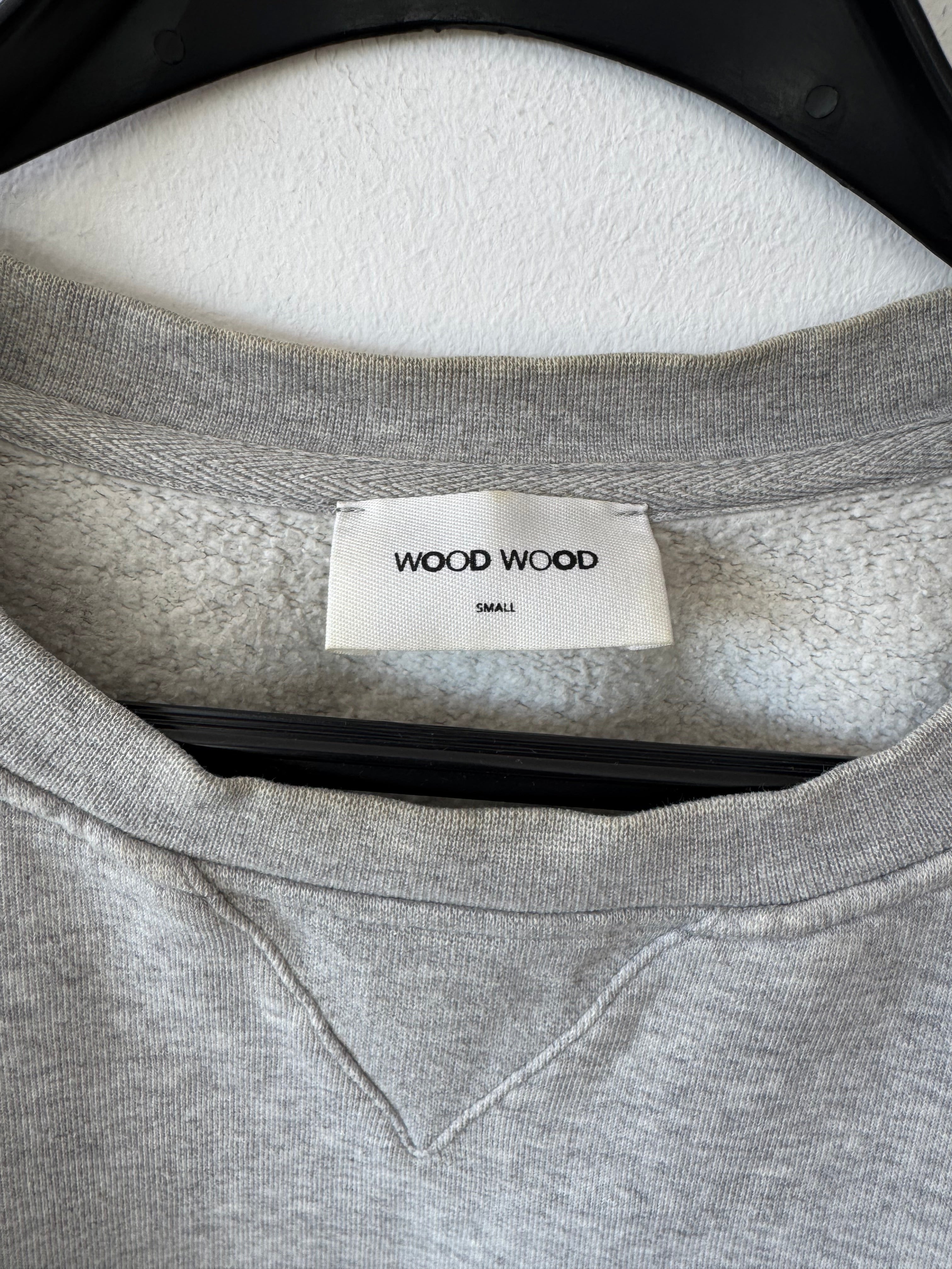 Wood Wood W Logo Sweatshirt Grau Größe S – Guter Zustand