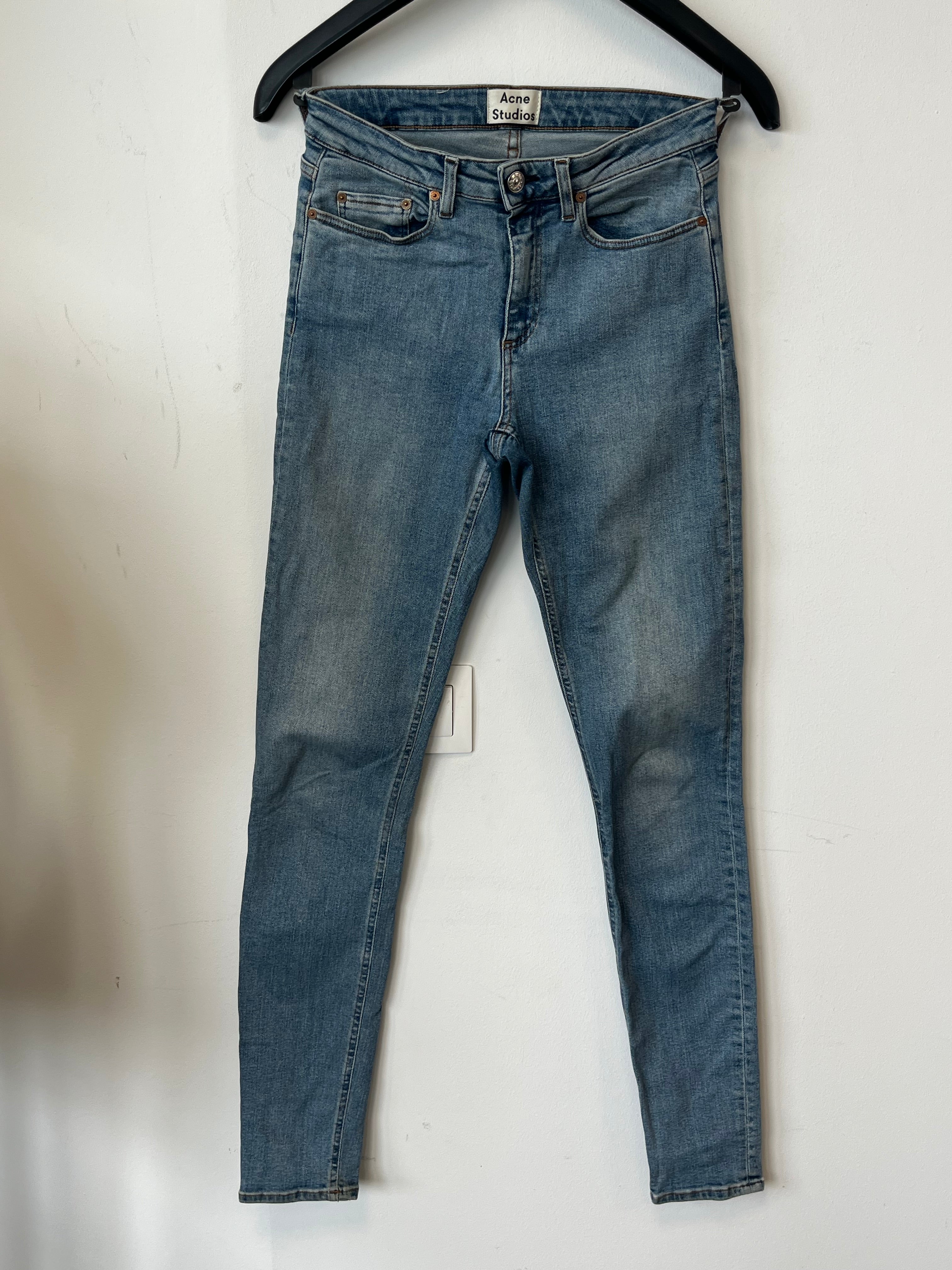 Acne Studios Skin 5 Mid VTG Damen Skinny Jeans Hellblau W26 L34, guter Zustand