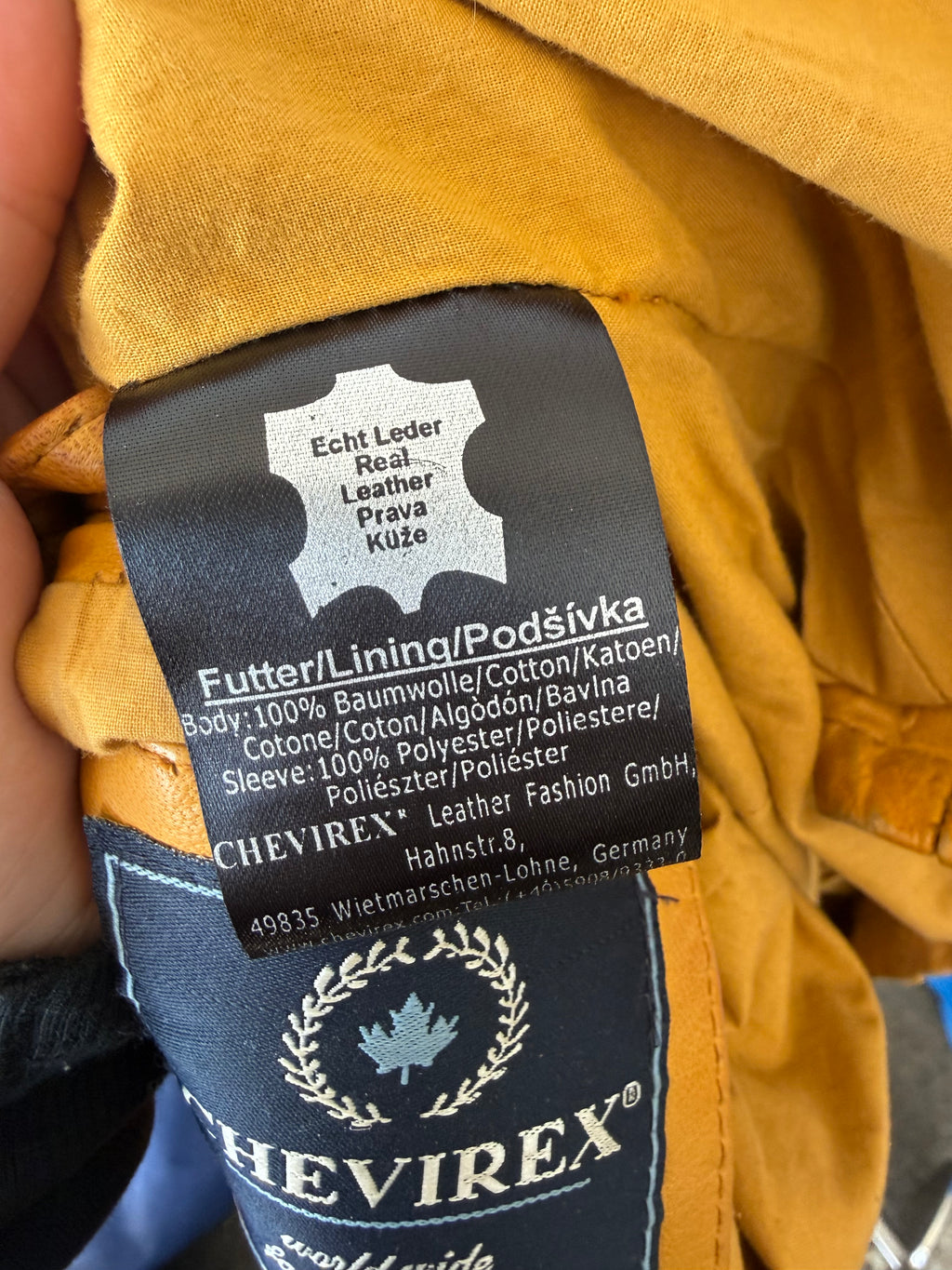 Chevirex Damen Bikerjacke – Echtleder, Gelb, Gr. 36, Guter Zustand