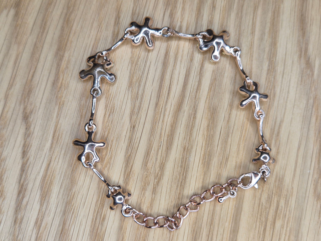 Uloveido Blumen-Armband Rosegold Pastellrosa – sehr guter Zustand, verstellbar