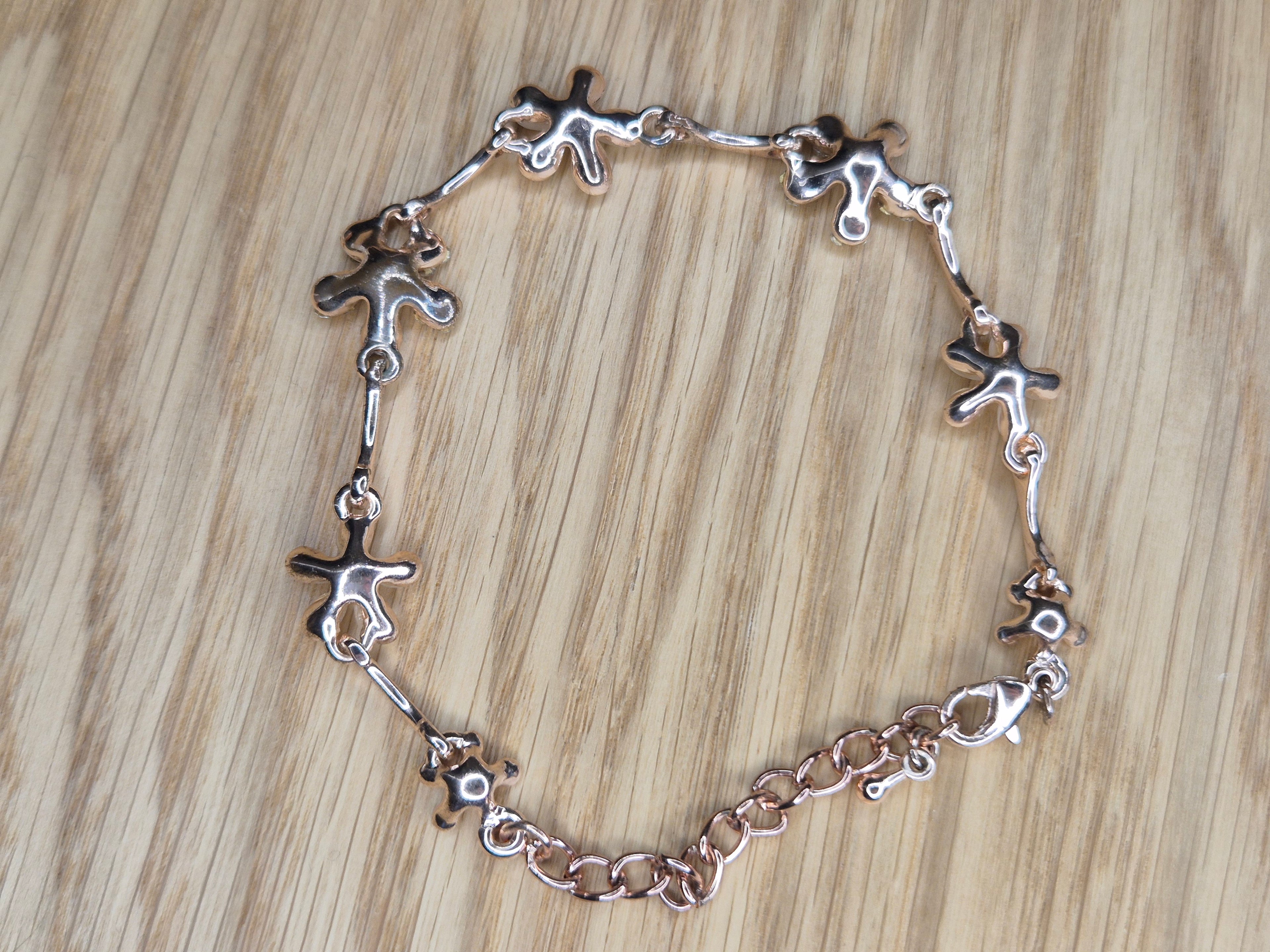 Uloveido Blumen-Armband Rosegold Pastellrosa – sehr guter Zustand, verstellbar