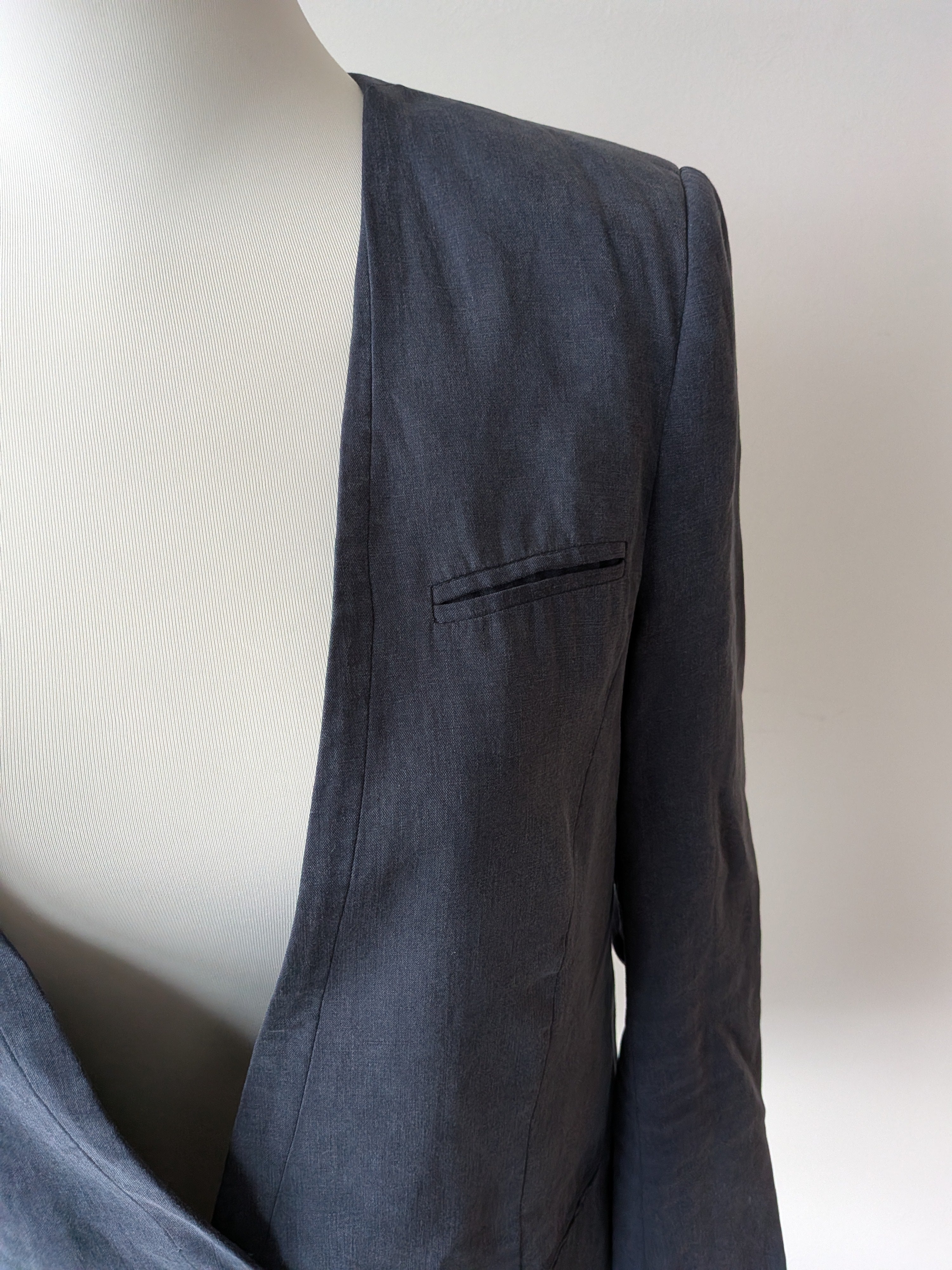 SELECTED FEMME SULENS Blazer – 100% Linen, Navy, EU 38, Good Condition