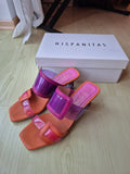 Hispanitas Greta Sandale, Papaya/Orchid, Gr. 38, Leder/Vinyl, wie neu