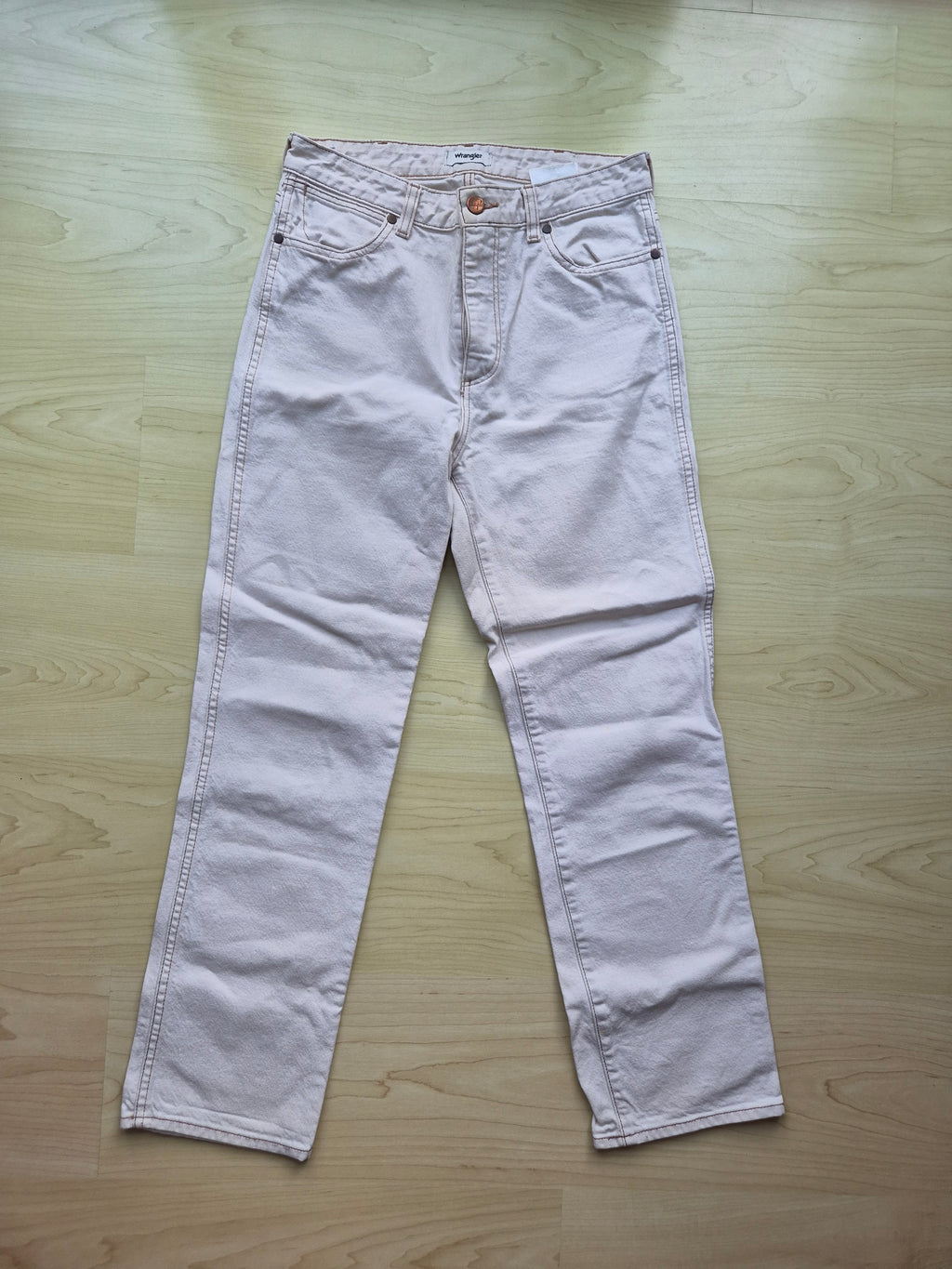Wrangler Retro High-Rise Straight Jeans W29 L32 – Weiß, guter Zustand