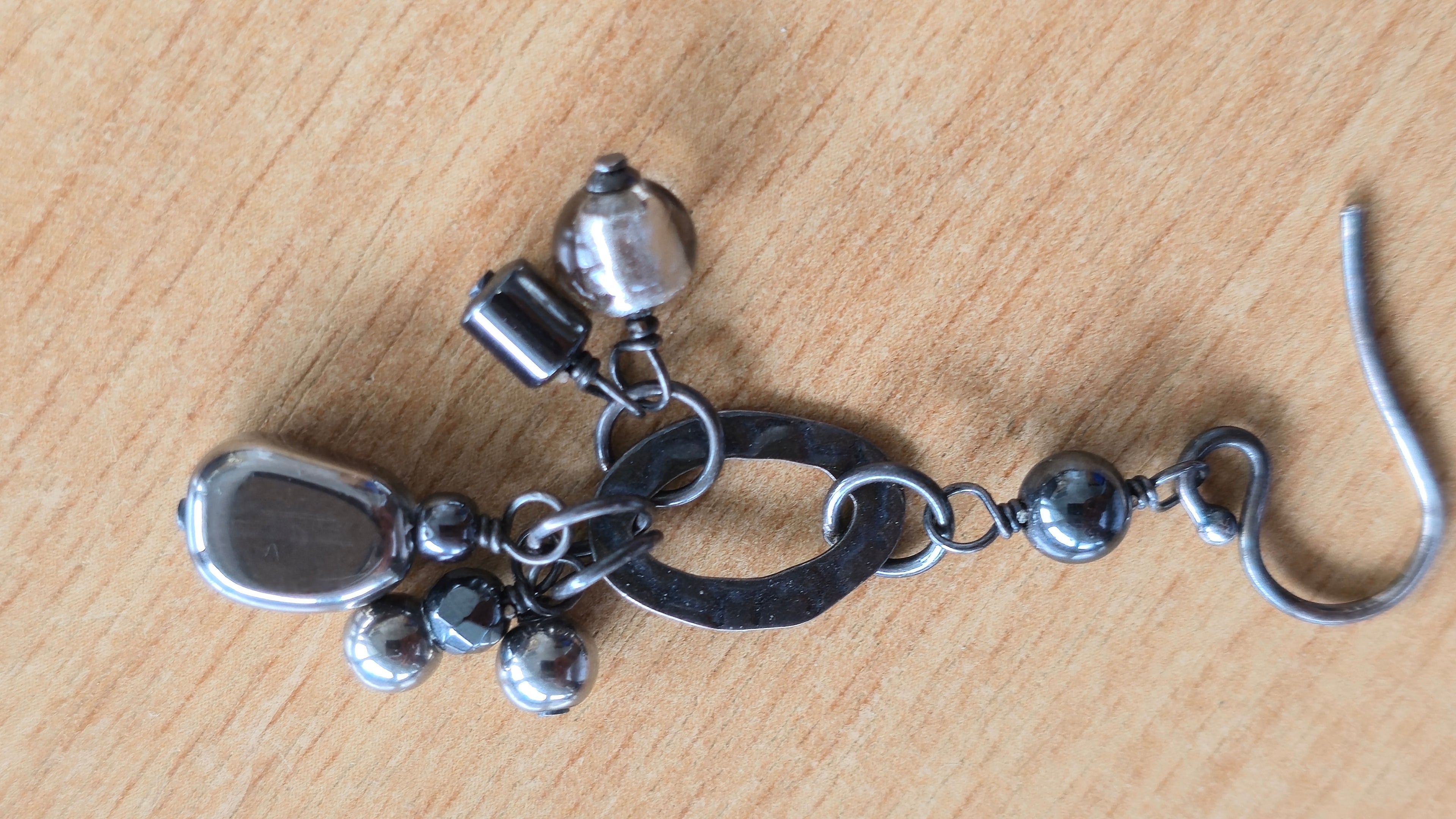 Silpada 925 Silber Ohrringe, gehämmert, Anhänger, mittel, guter Zustand