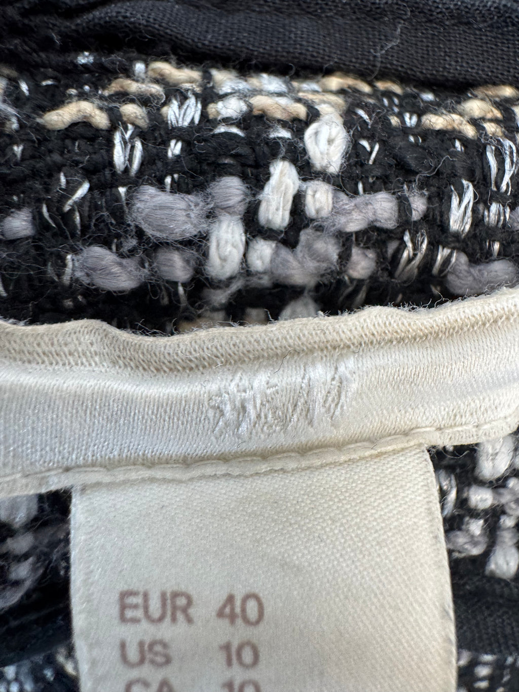 Zara Tweed Mantel, EU 40, Schwarz-Weiß, sehr guter Zustand