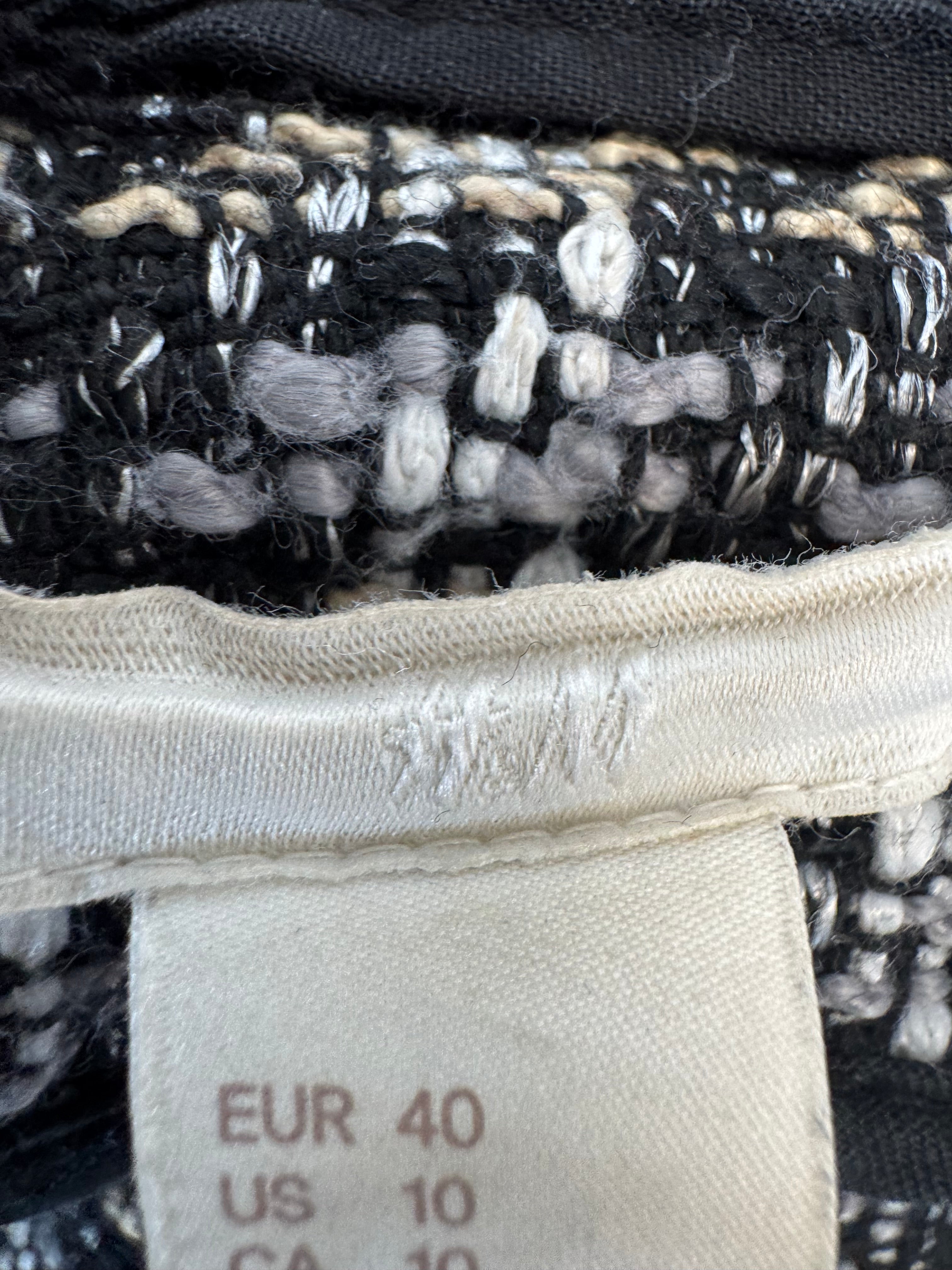 Zara Tweed Mantel, EU 40, Schwarz-Weiß, sehr guter Zustand