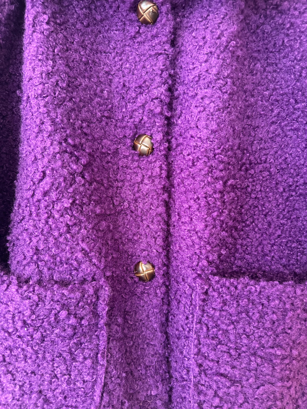 ZETA OTTO STUDIO Jacket 80195 – Teddy/Bouclé, Grape Purple, Size 44, Good