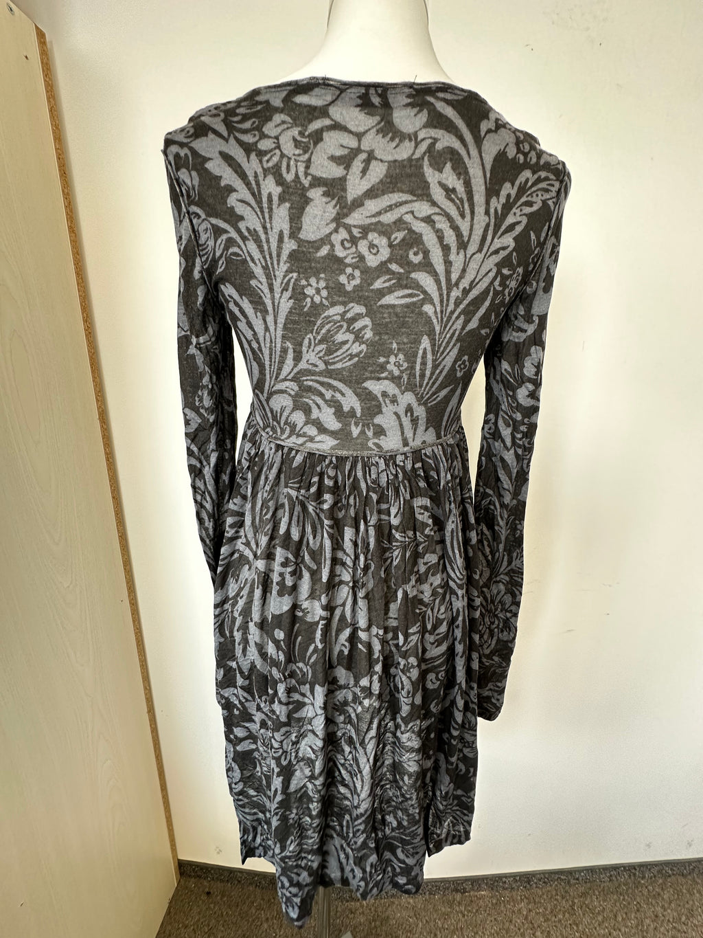 Stella McCartney Samtkleid Floral, Schwarz/Grau, EU 42, Guter Zustand