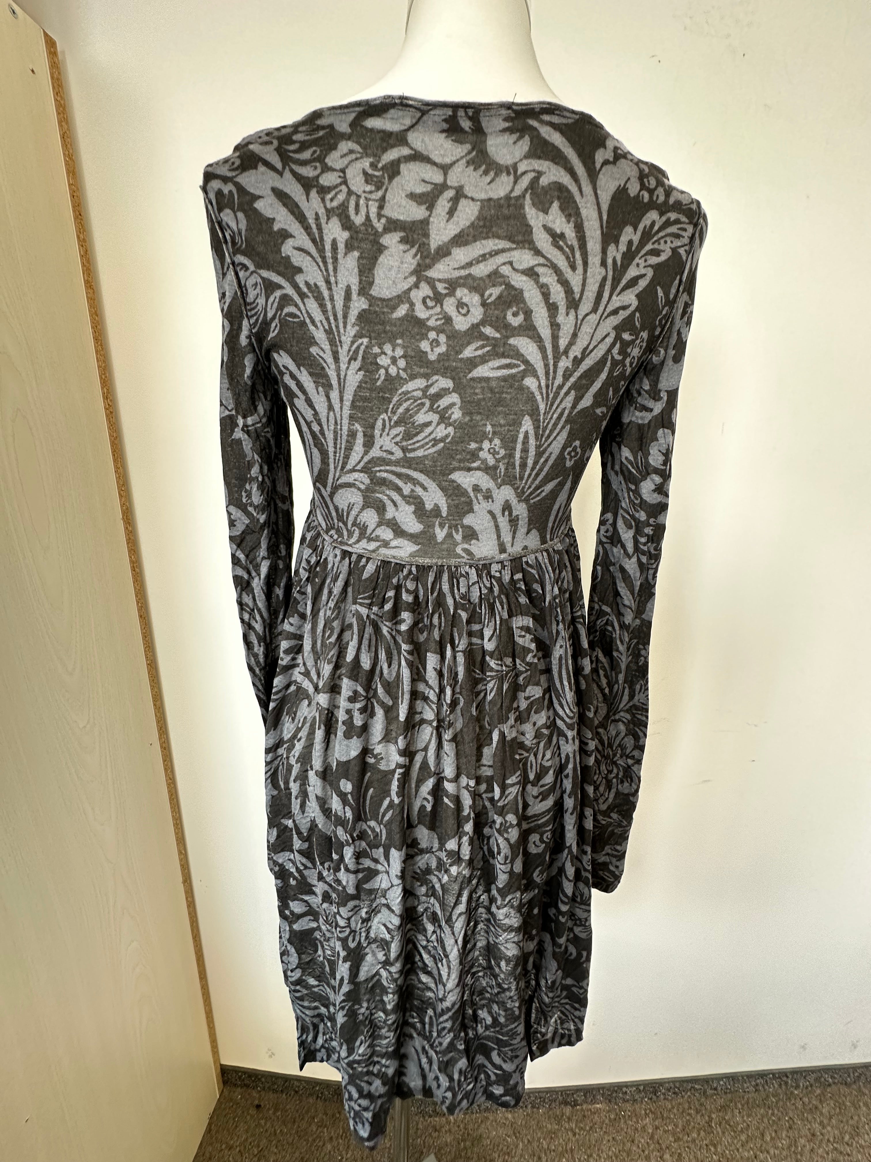 Stella McCartney Samtkleid Floral, Schwarz/Grau, EU 42, Guter Zustand