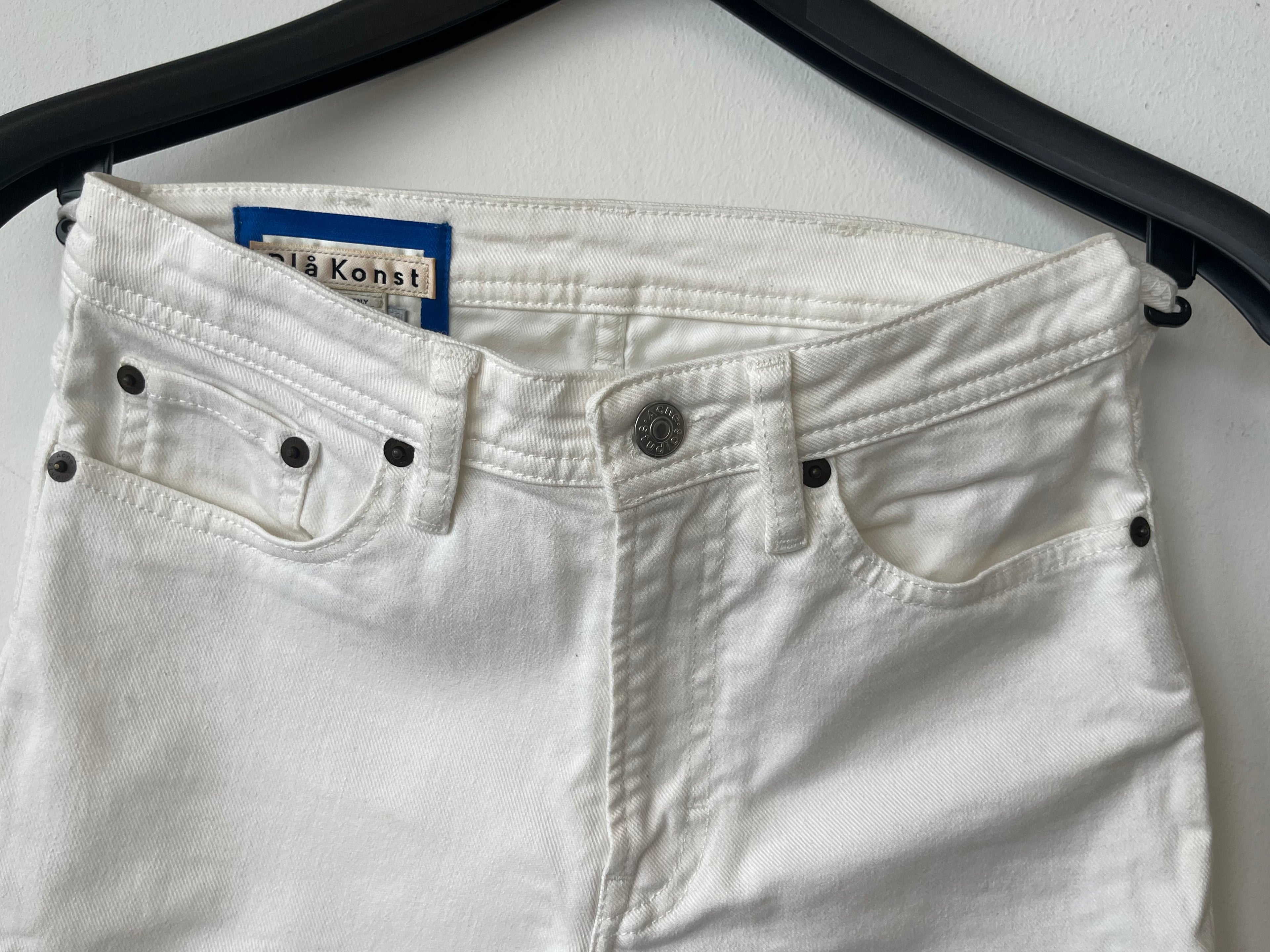 Acne Studios Blå Konst South White Jeans 25/34 Weiß Baumwolle Guter Zustand