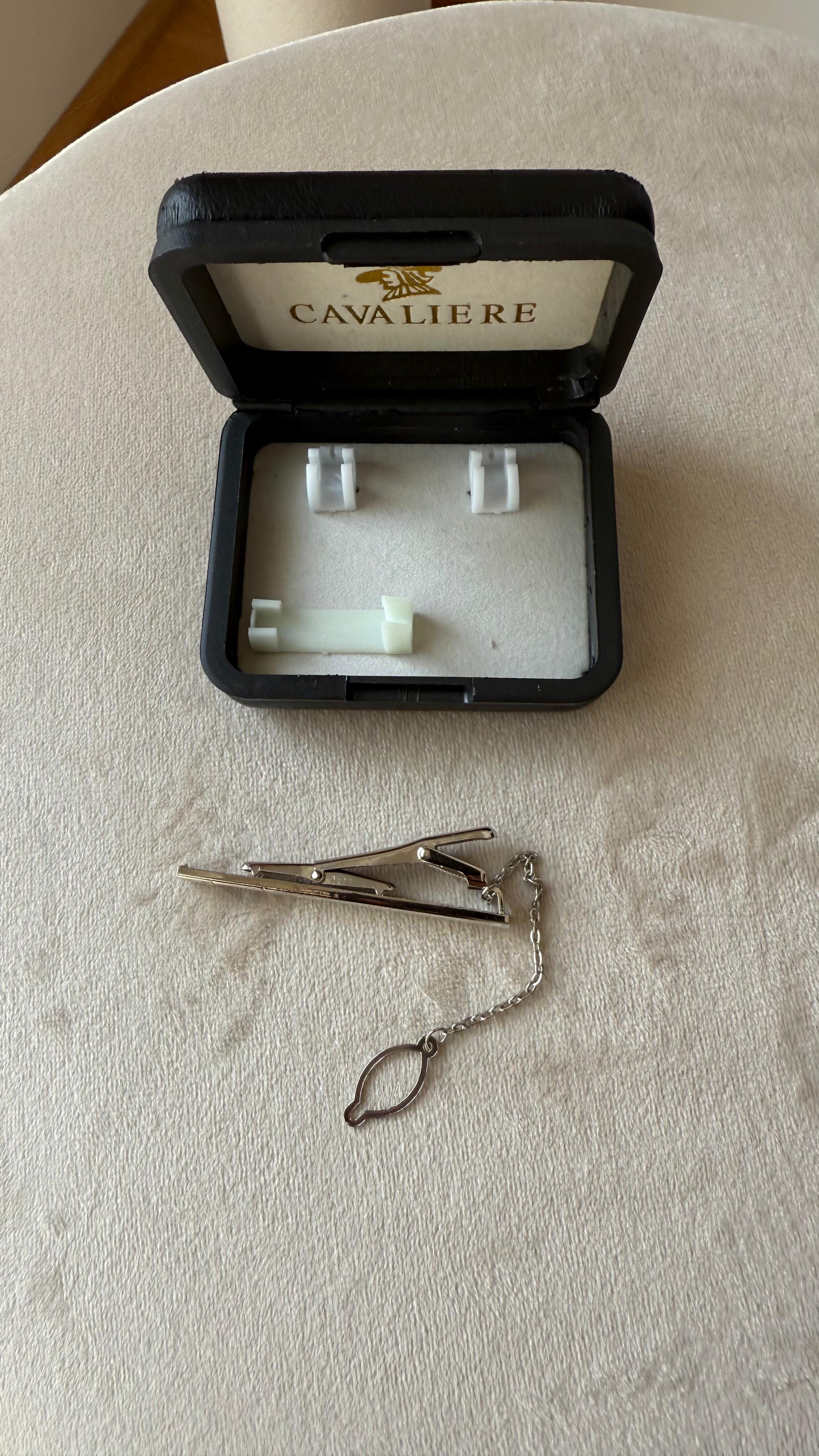 CAVALIERE Krawattenklammer Gold | Pferdemotiv | Originalbox | Sehr gut