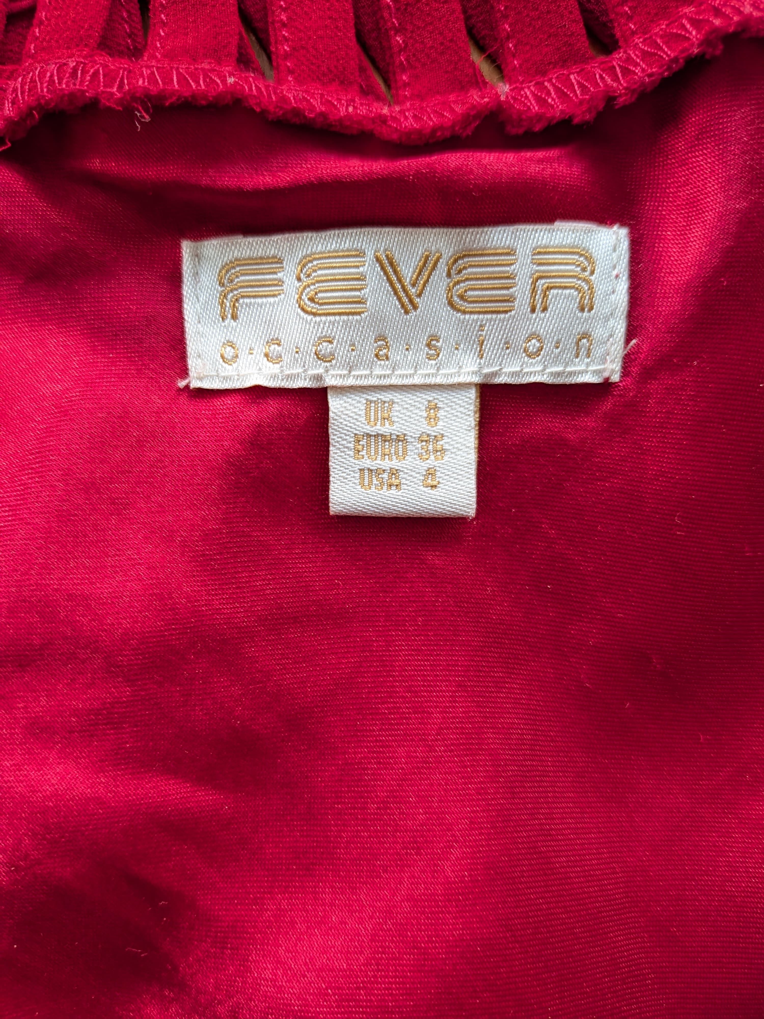 Fever London Rotes Plisseekleid – EU 36 – Guter Zustand