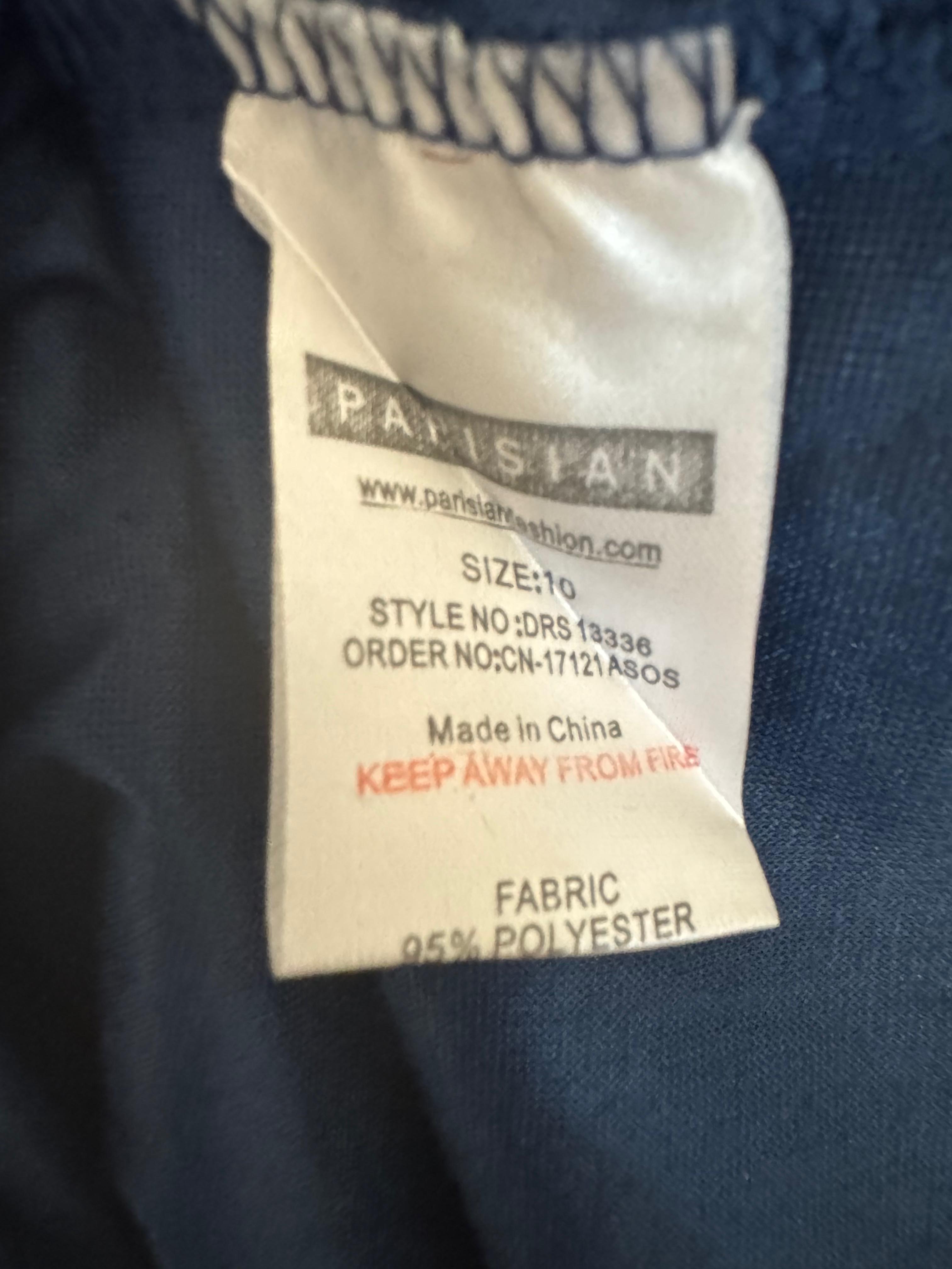 Parisian Slip Velvet Dress – Navy, Size 38, Like New