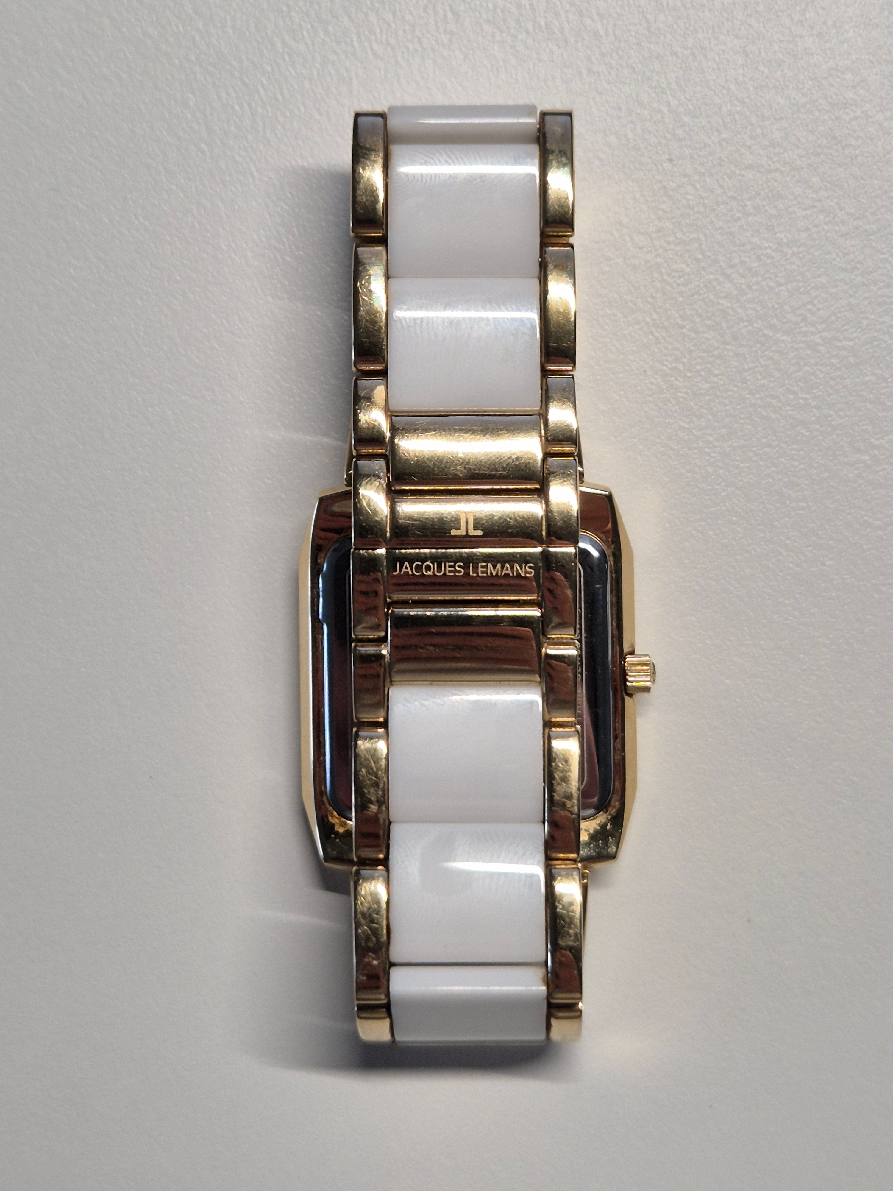 Jacques Lemans Dublin Ceramic 34mm Weiß/Gold – Guter Zustand