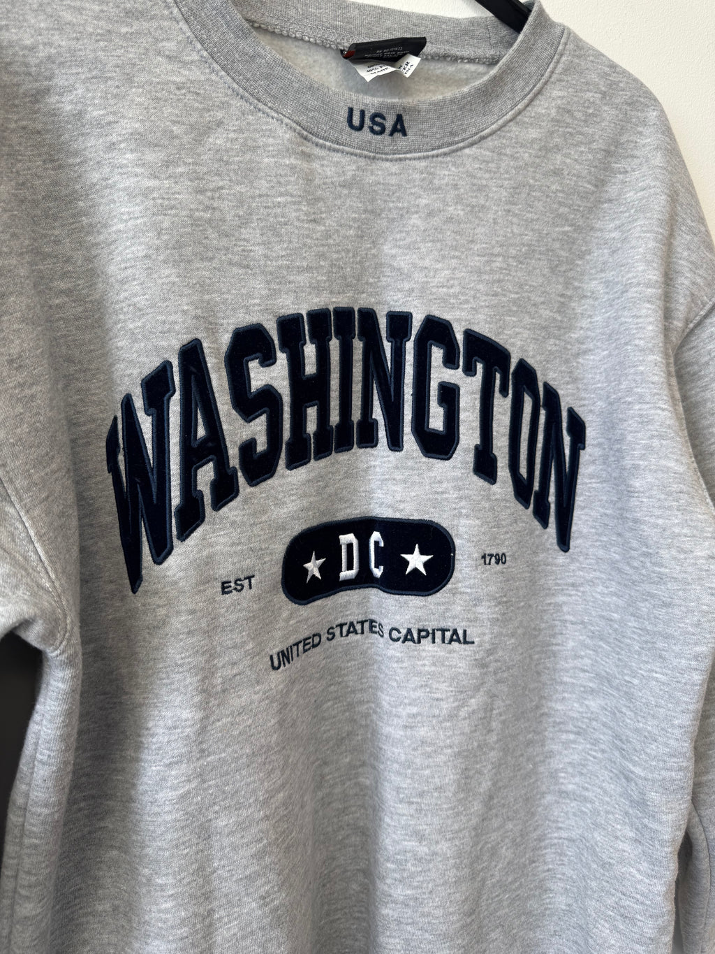 Washington DC Grauer Crewneck Sweatshirt – Größe M, Neu
