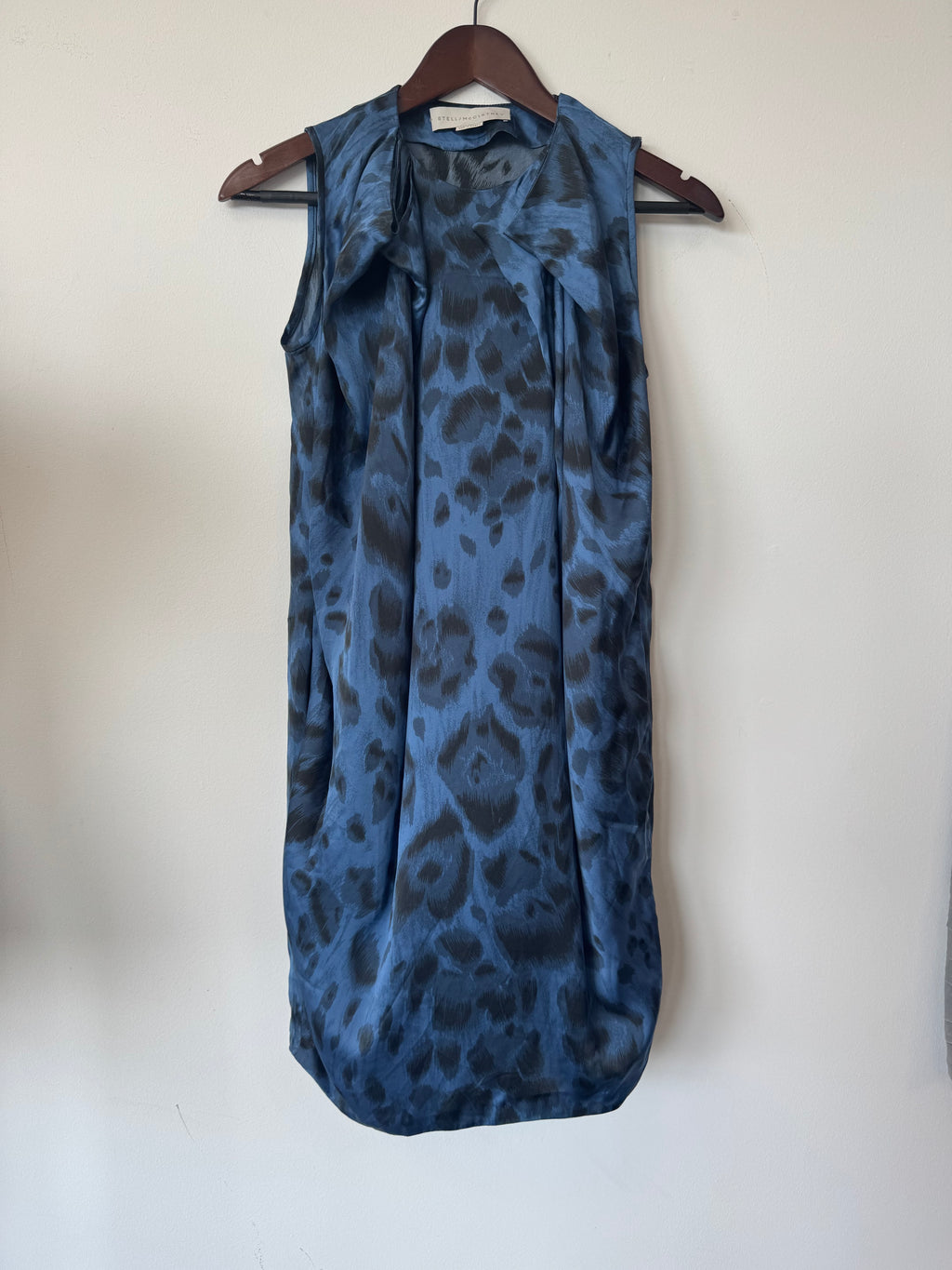 Stella McCartney Kleid 100% Seide, Gr. 36, Blau-Schwarz, Sehr guter Zustand