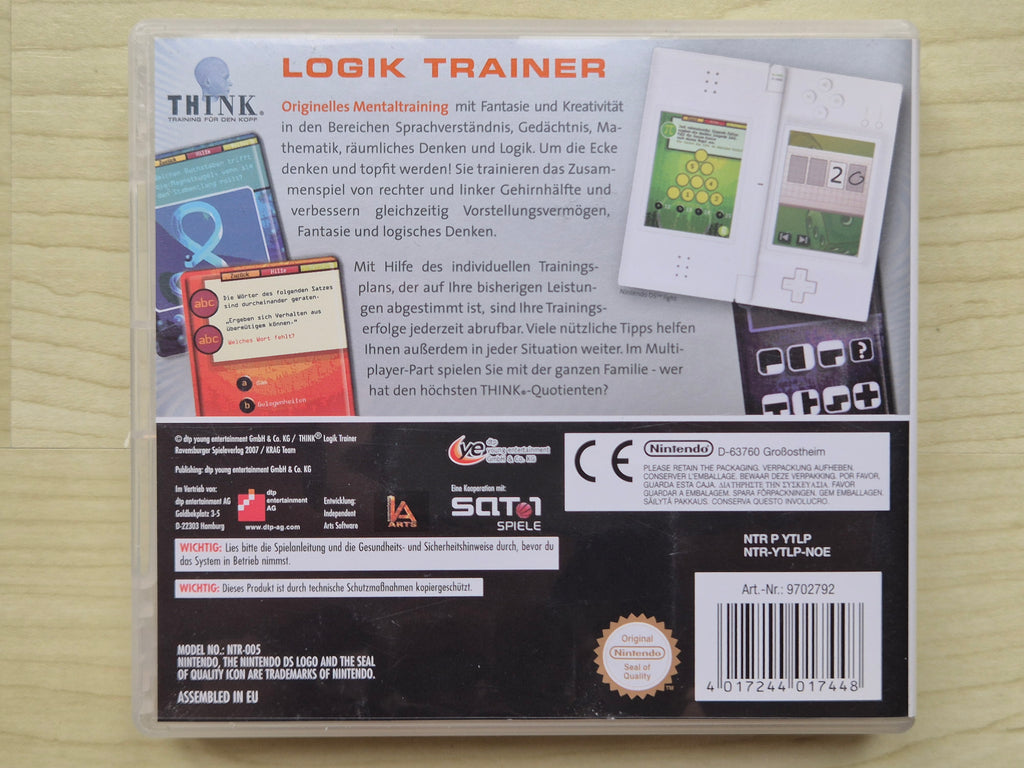 Nintendo DS THINK Logik Trainer Orange/Weiß, OVP & Anleitung, sehr gut