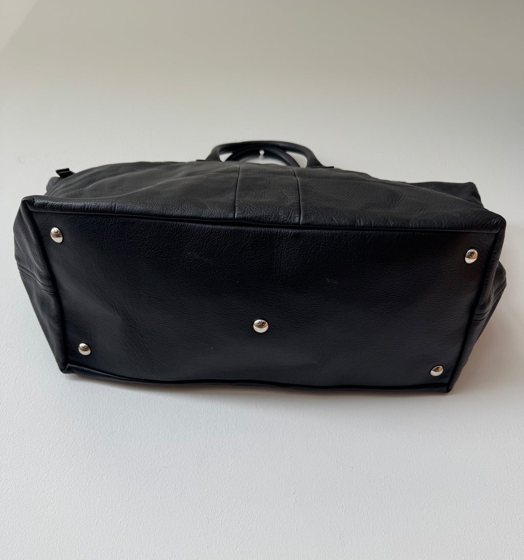 Saint Laurent “Easy Y” Large Leather Weekender – Black, Very Good Condition