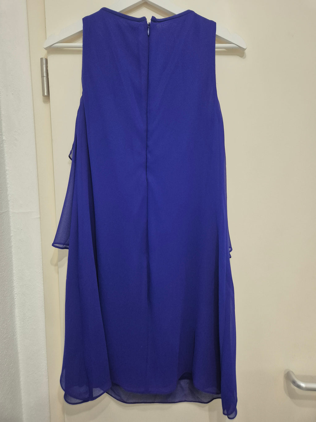 Lauren Ralph Lauren Sleeveless Ruffle Dress, Cobalt Blue, Size 36, Normal Use
