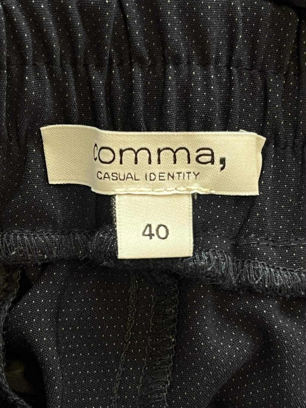 Comma Casual Identity Joggers – Navy, Micro-dot, Size 40, Good Condition