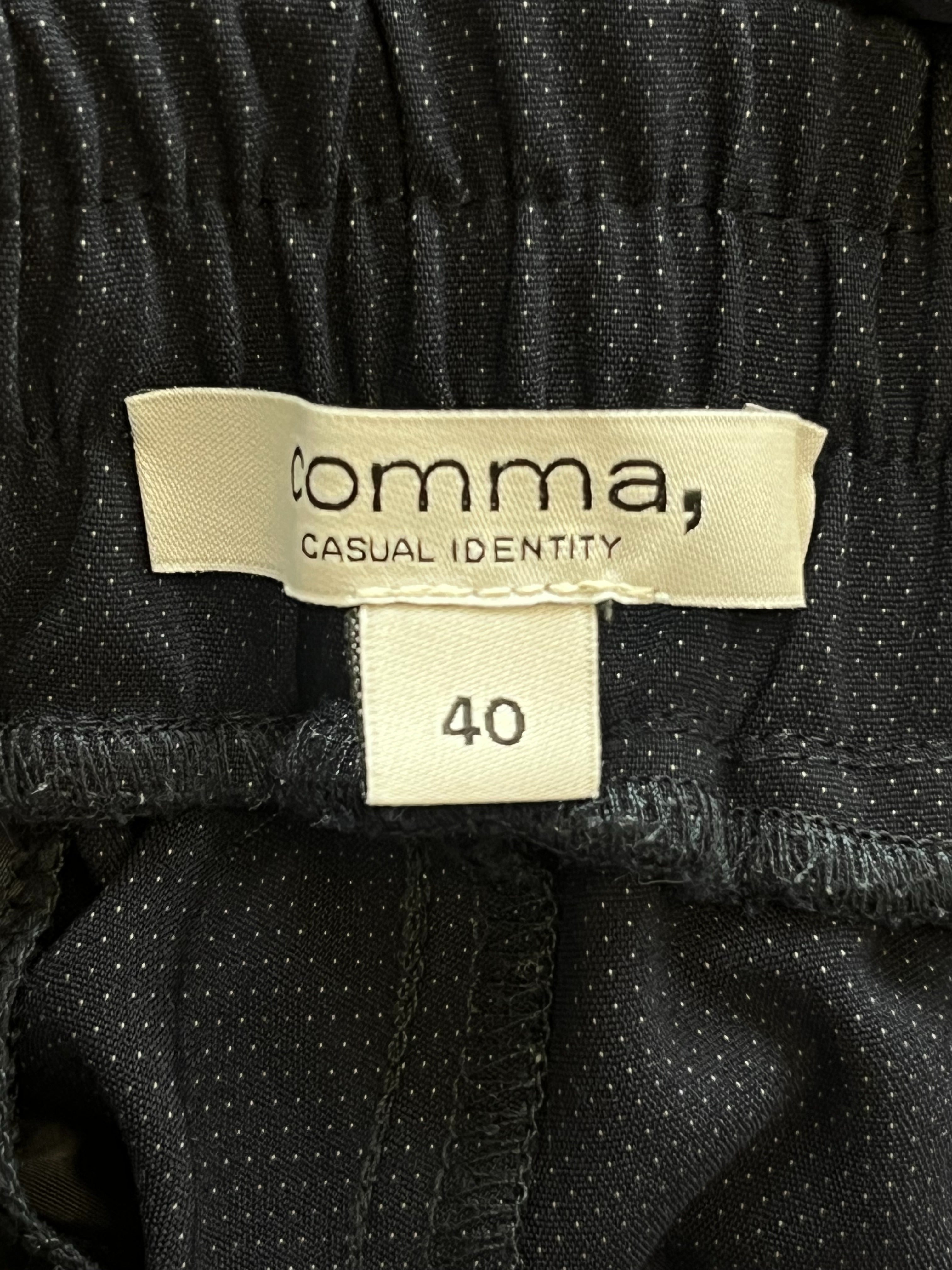 Comma Casual Identity Joggers – Navy, Micro-dot, Size 40, Good Condition