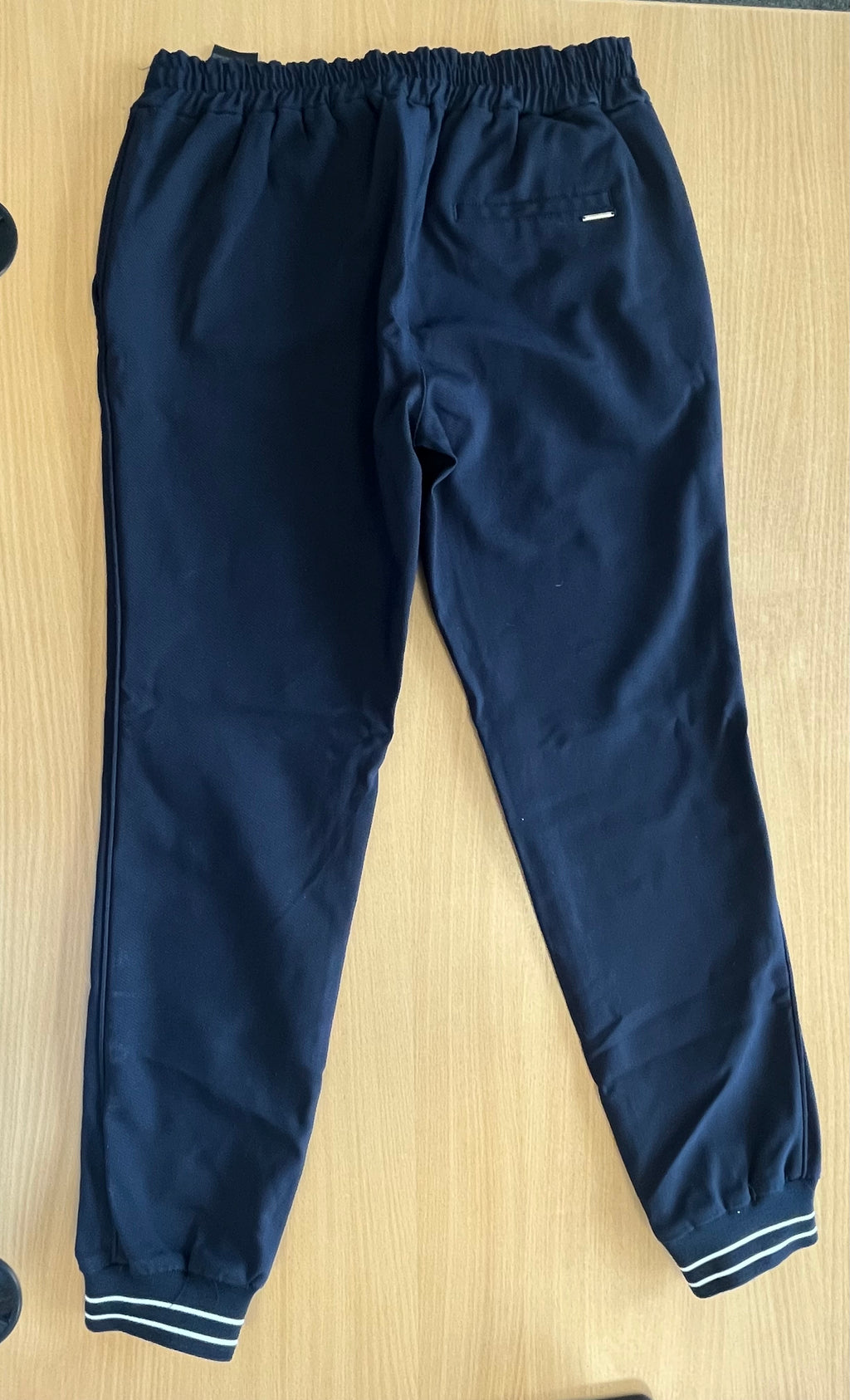 Comma Casual Identity Joggers – Navy, Micro-dot, Size 40, Good Condition