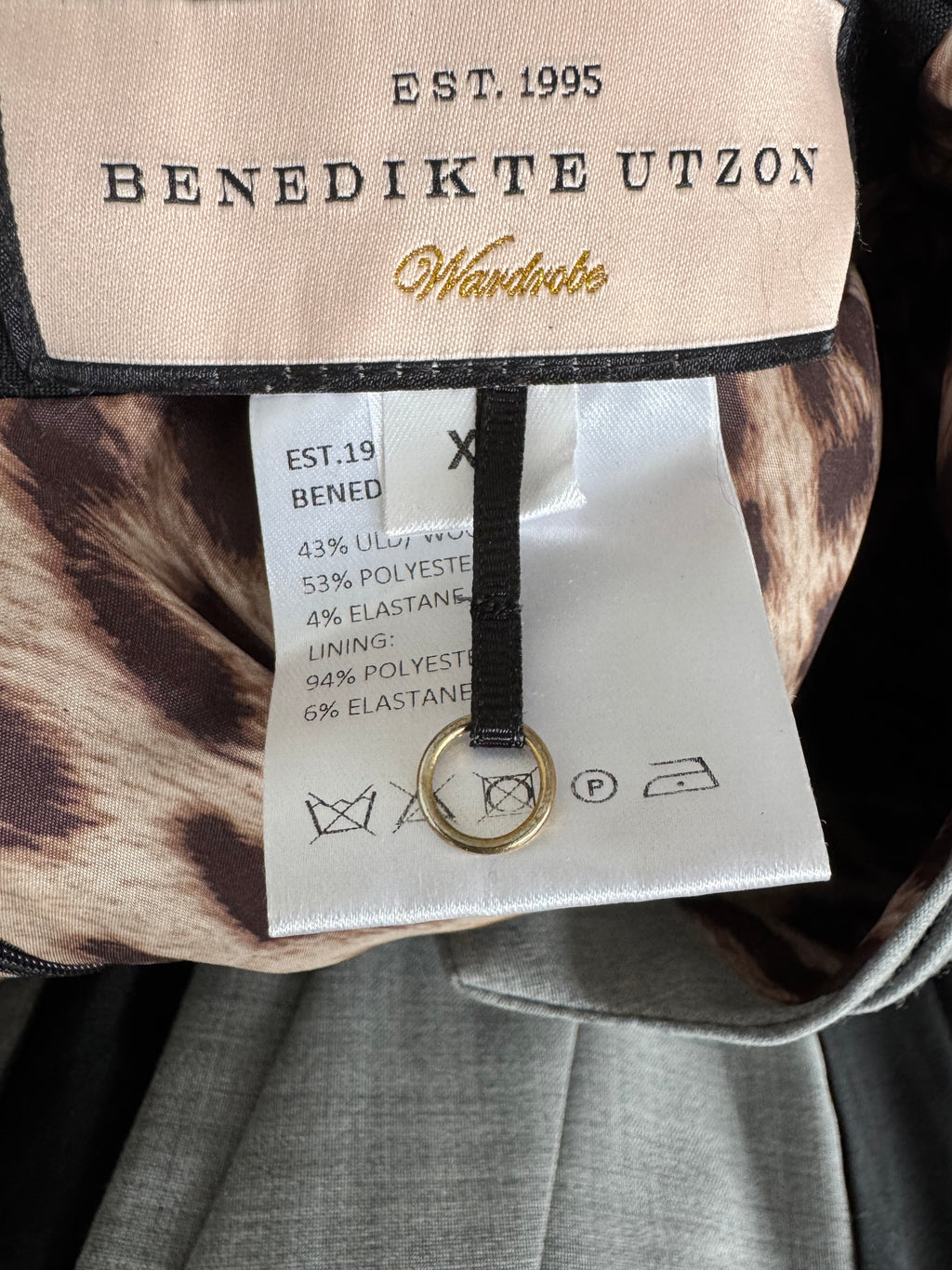 Benedikte Utzon Wardrobe Kleid XL – Schwarz/Grau, Wollmix, Sehr guter Zustand