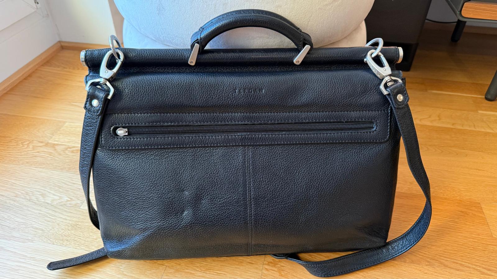 Tergan schwarze Leder Aktentasche/Business Bag, Staubbeutel, guter Zustand