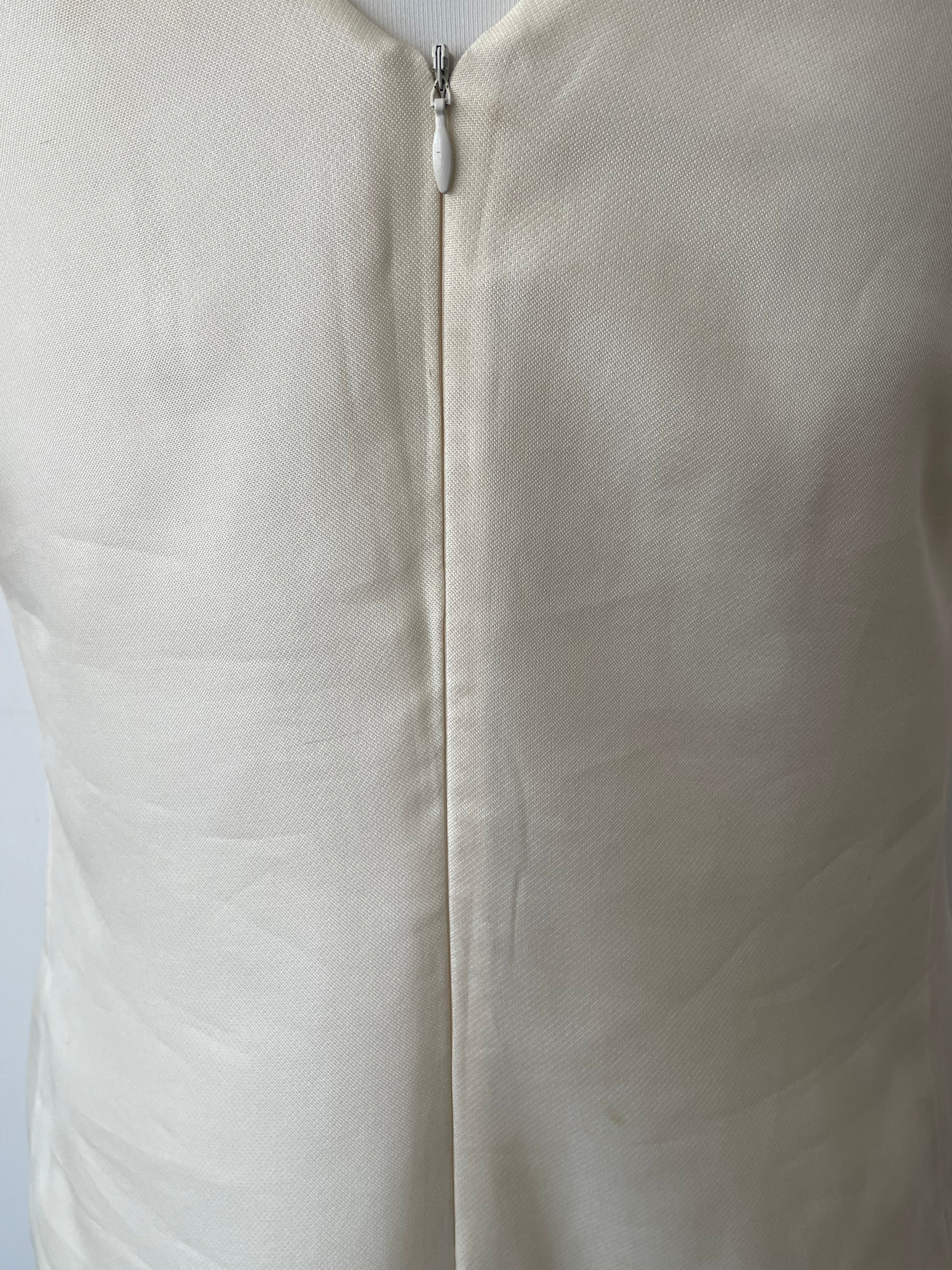 Giambattista Valli Shift Dress IT 44 Silk White Yellow Floral