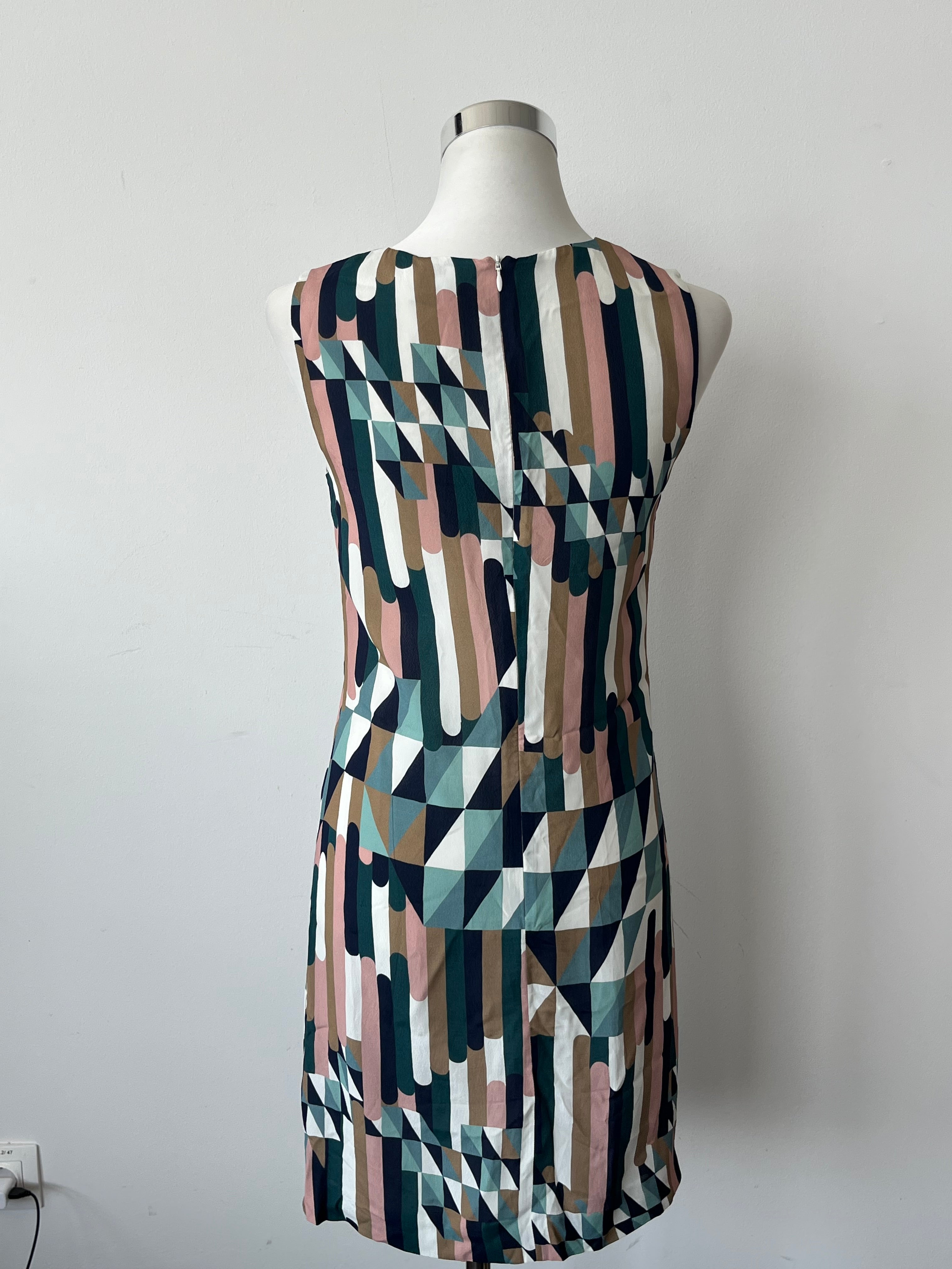 M Missoni Geometric Print Kleid Viskose Multicolor IT38 XS Wie Neu