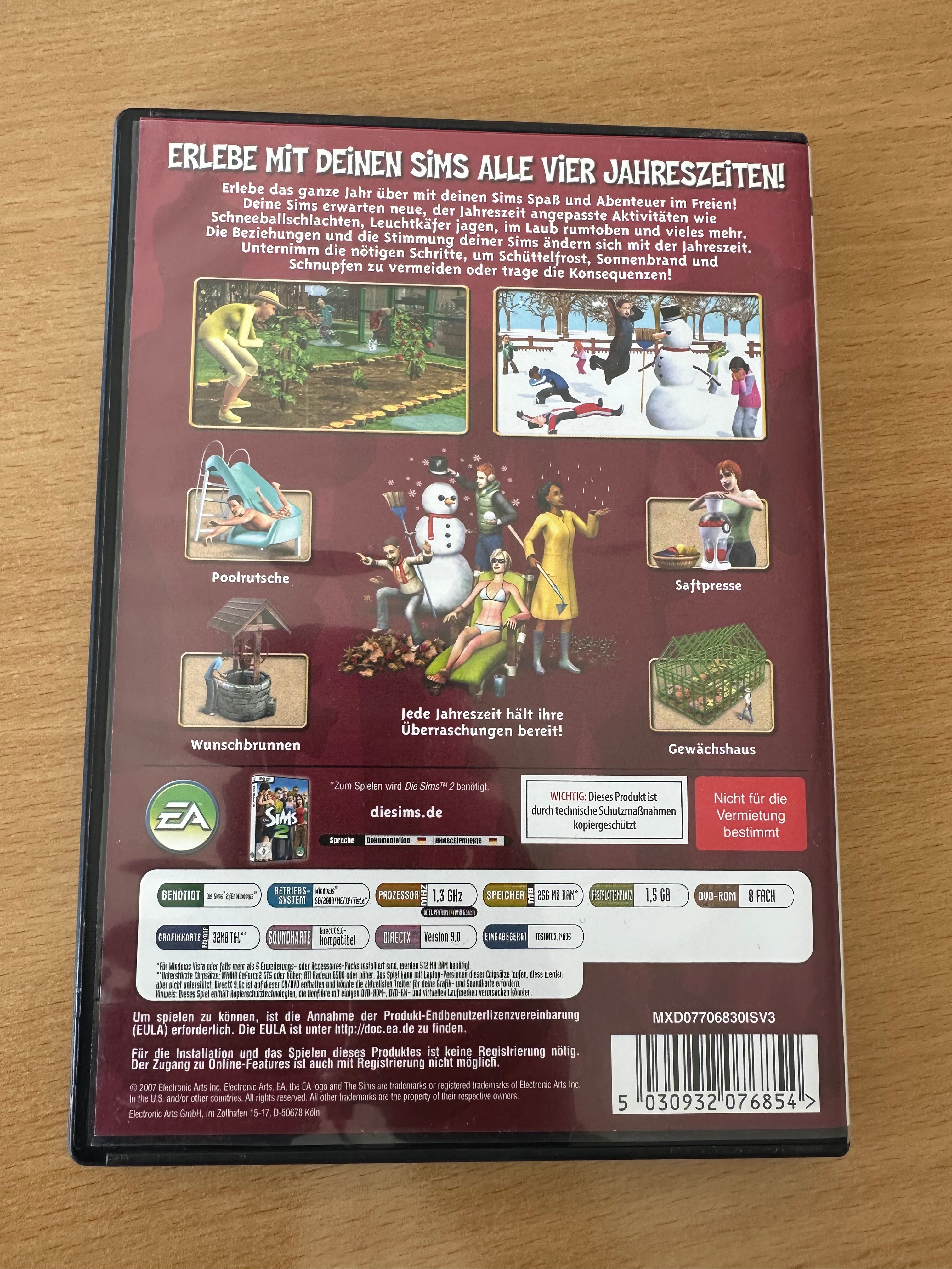 EA Games The Sims 2 Seasons Expansion Pack PC DVD Complete Good Condition