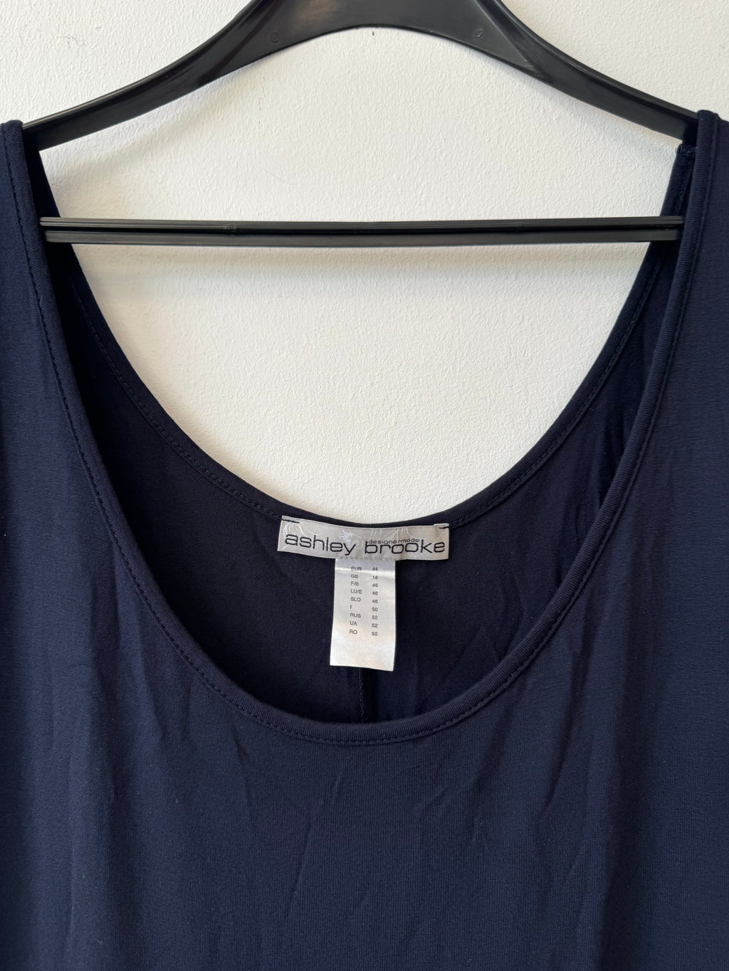 Ashley Brooke Cocktail Dress – Navy Blue, Chiffon & Sequins, Size 44, Very Good