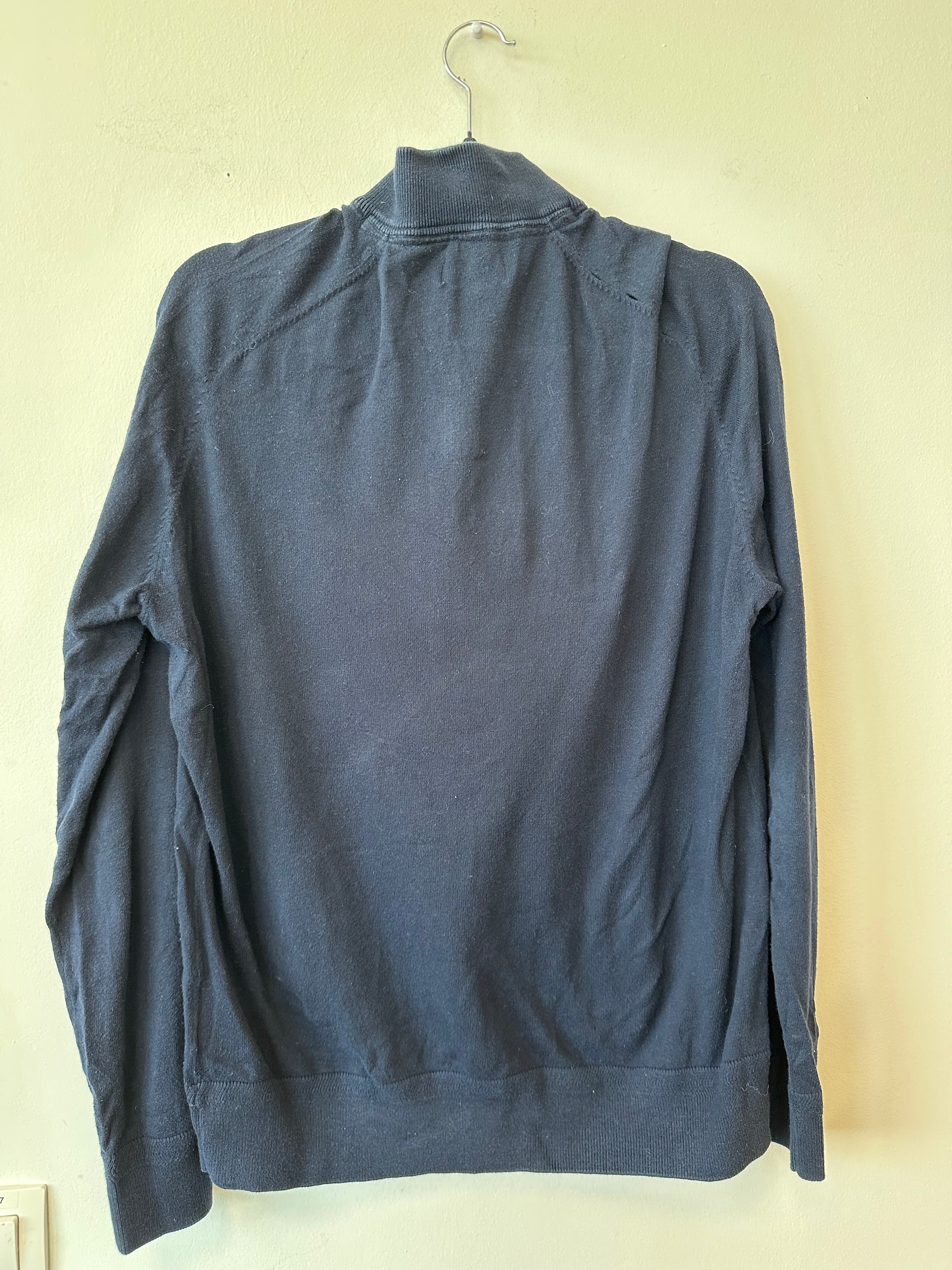 Bruun & Stengade Quarter-Zip Pullover – Navy, Größe L, Guter Zustand