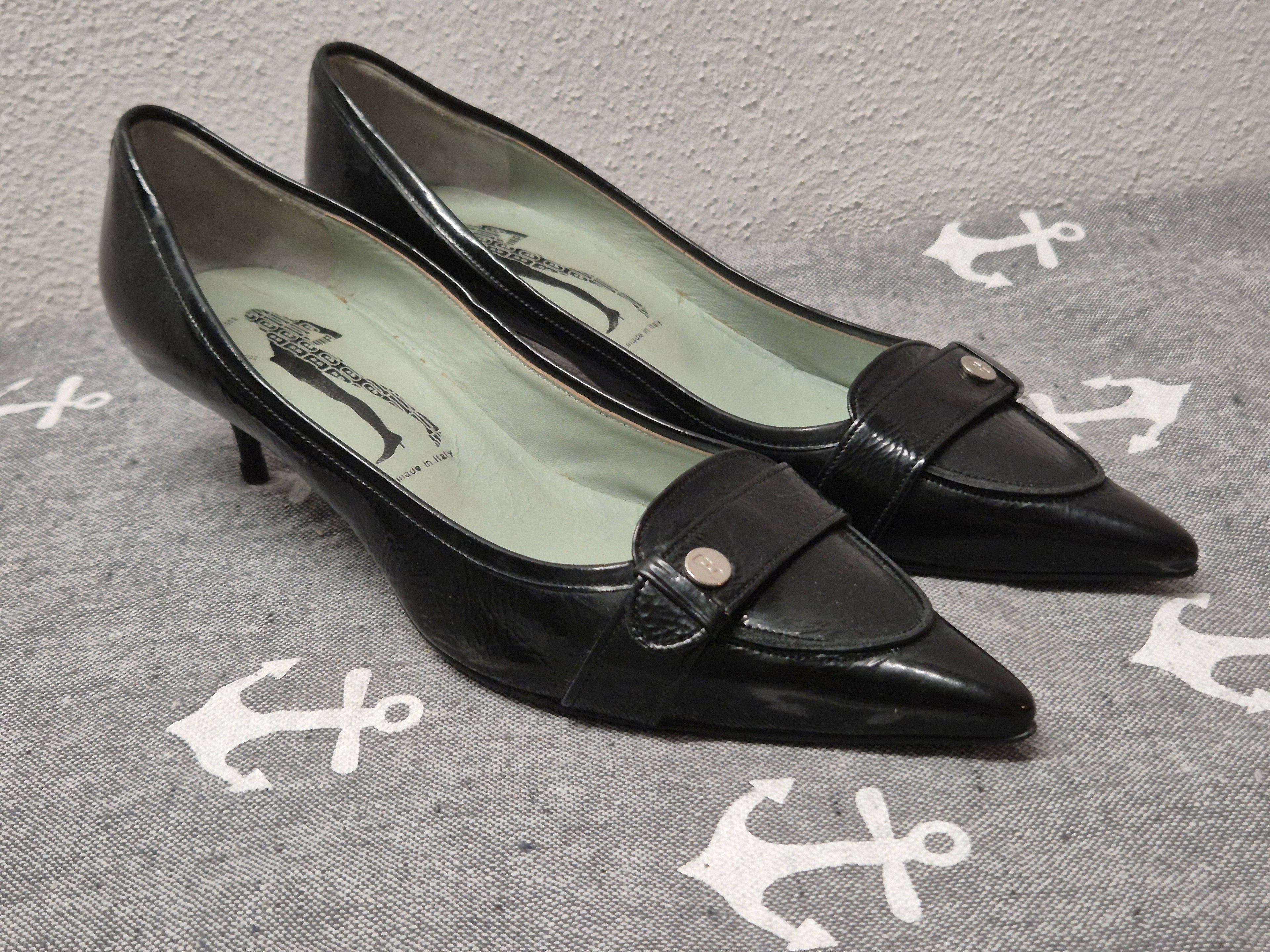 Sigerson Morrison Beya Loafer Lackleder Schwarz, Gr. 38, Gebraucht