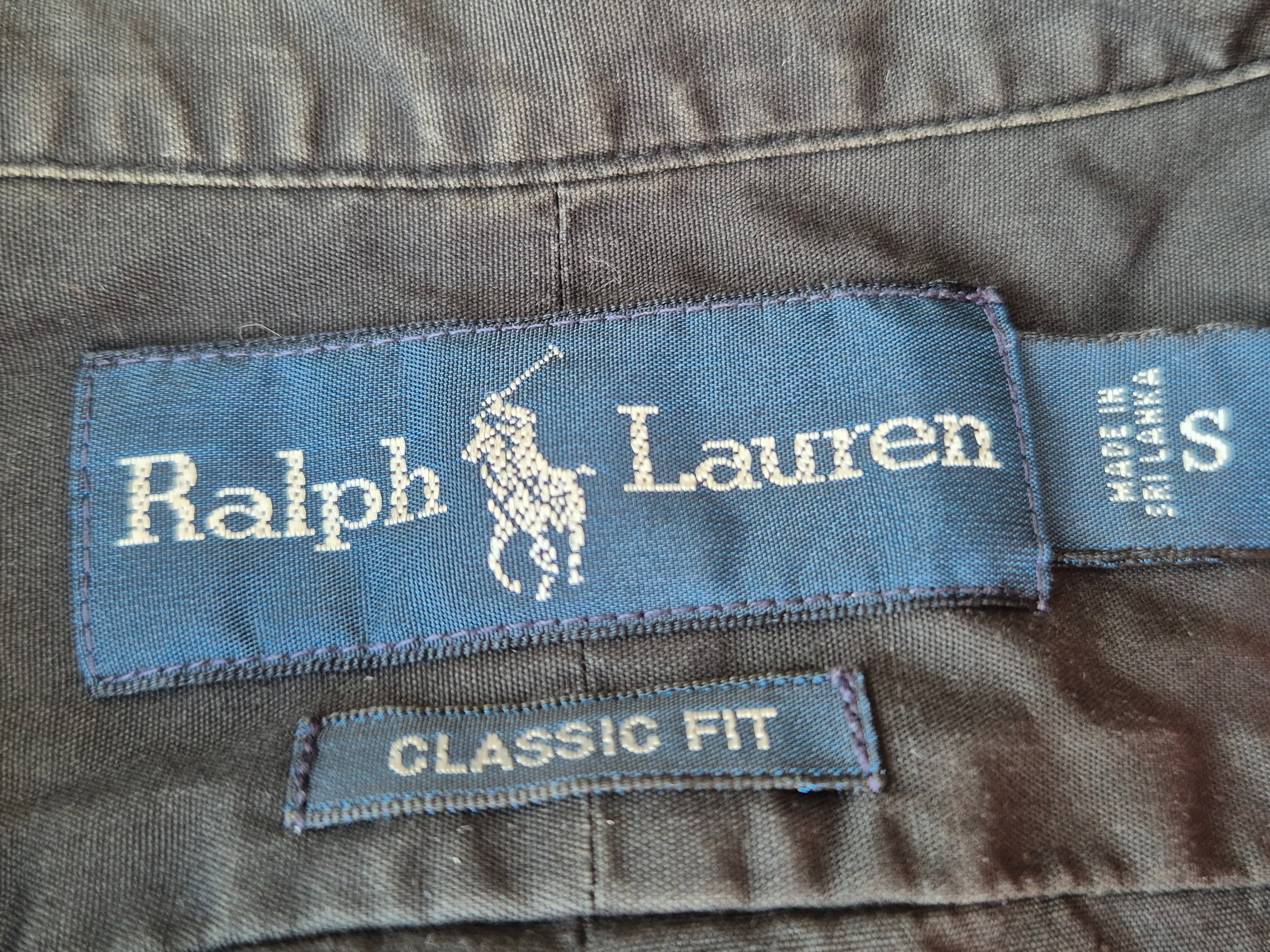 Ralph Lauren Classic Fit Shirt S Black Purple Logo 100% Cotton Good Condition