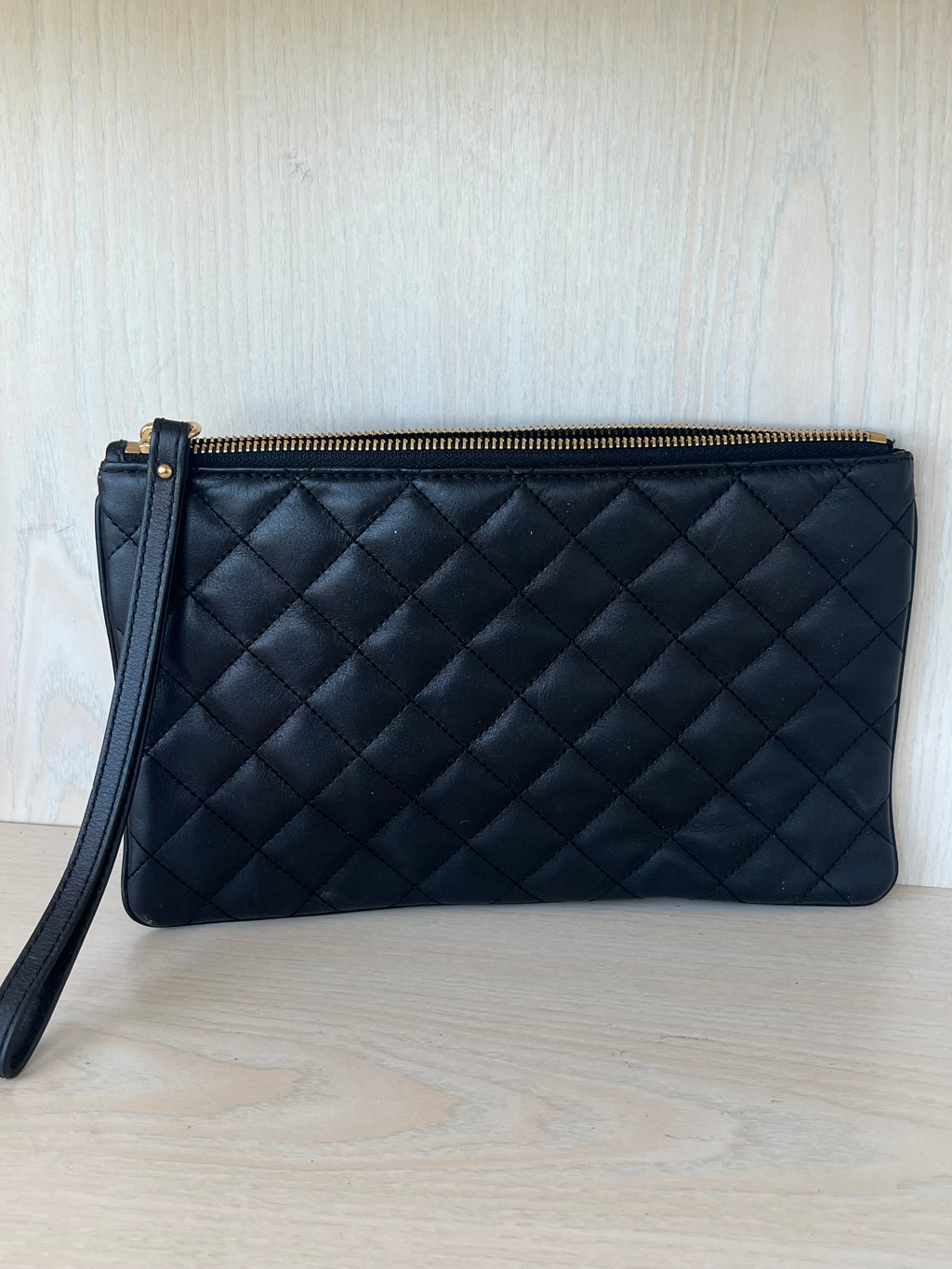 Michael Kors Jet Set Leder Clutch, Schwarz, Medium – Wie Neu