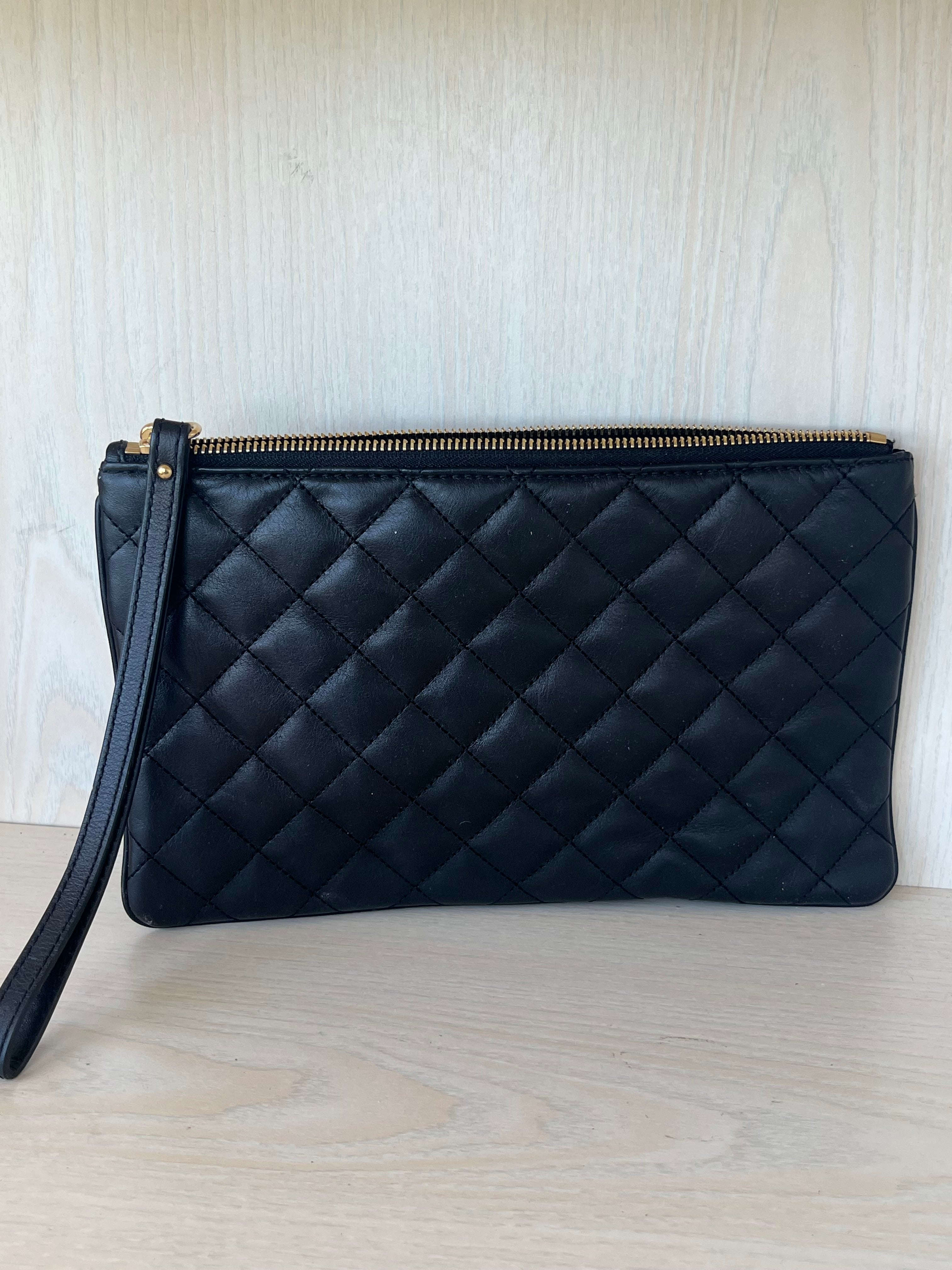 Michael Kors Jet Set Leder Clutch, Schwarz, Medium – Wie Neu