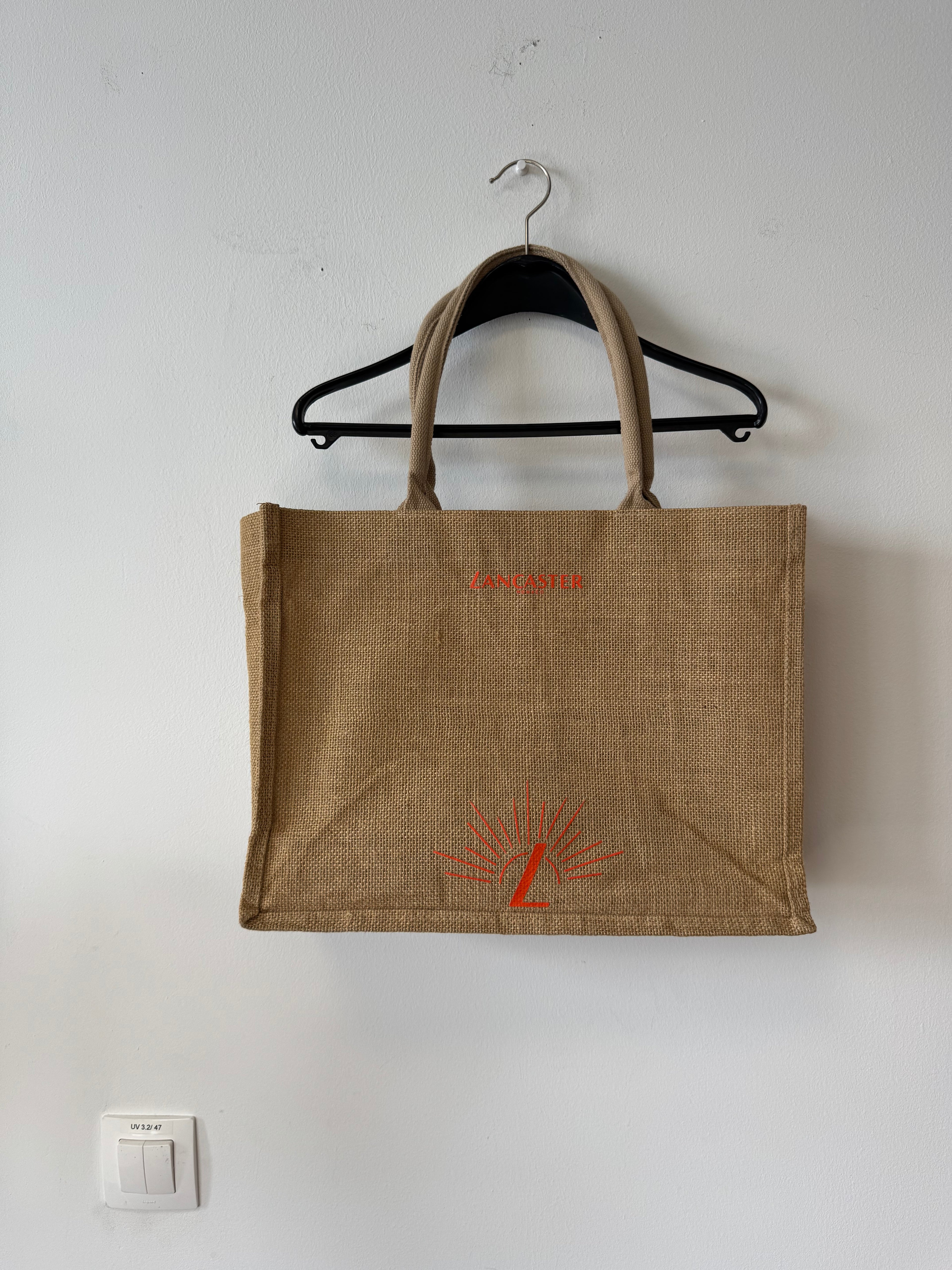 Lancaster Paris Large Burlap Tote – Eco Shopper, Good Condition
