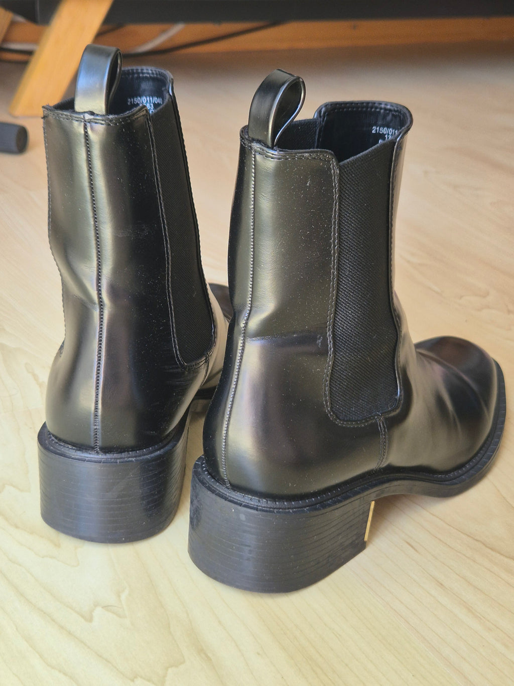 Zara Chelsea Boots – Black, Faux Leather, EU 40, Very Good Condition