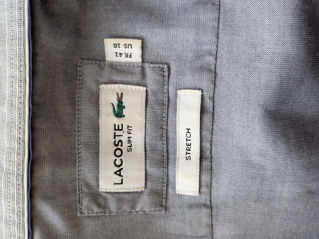 Lacoste Herren Slim Fit Hemd, hellblau, Gr. 39/15.5 – Stretch-Baumwolle, gut