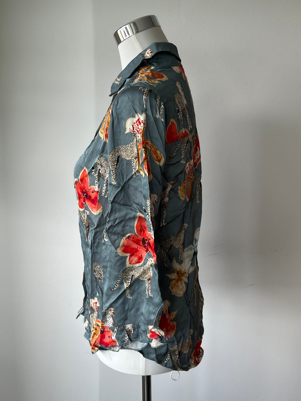 Summum Woman Bluse Gr. 36 – Blumen & Animalprint, Viskose, sehr gut