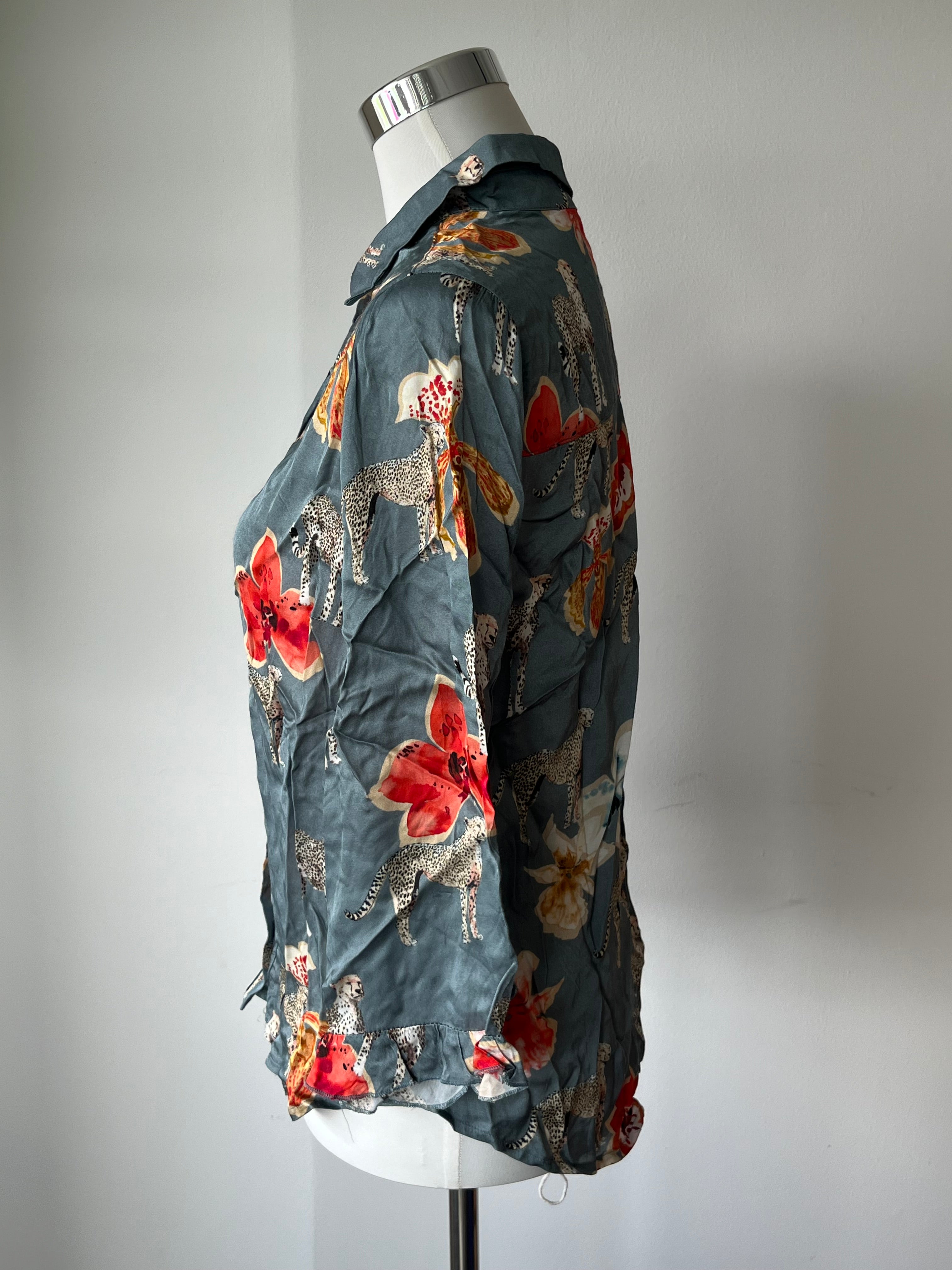 Summum Woman Bluse Gr. 36 – Blumen & Animalprint, Viskose, sehr gut