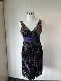 Etro Samtkleid – Lila & Grün, Gr. 40 IT, Sehr Guter Zustand