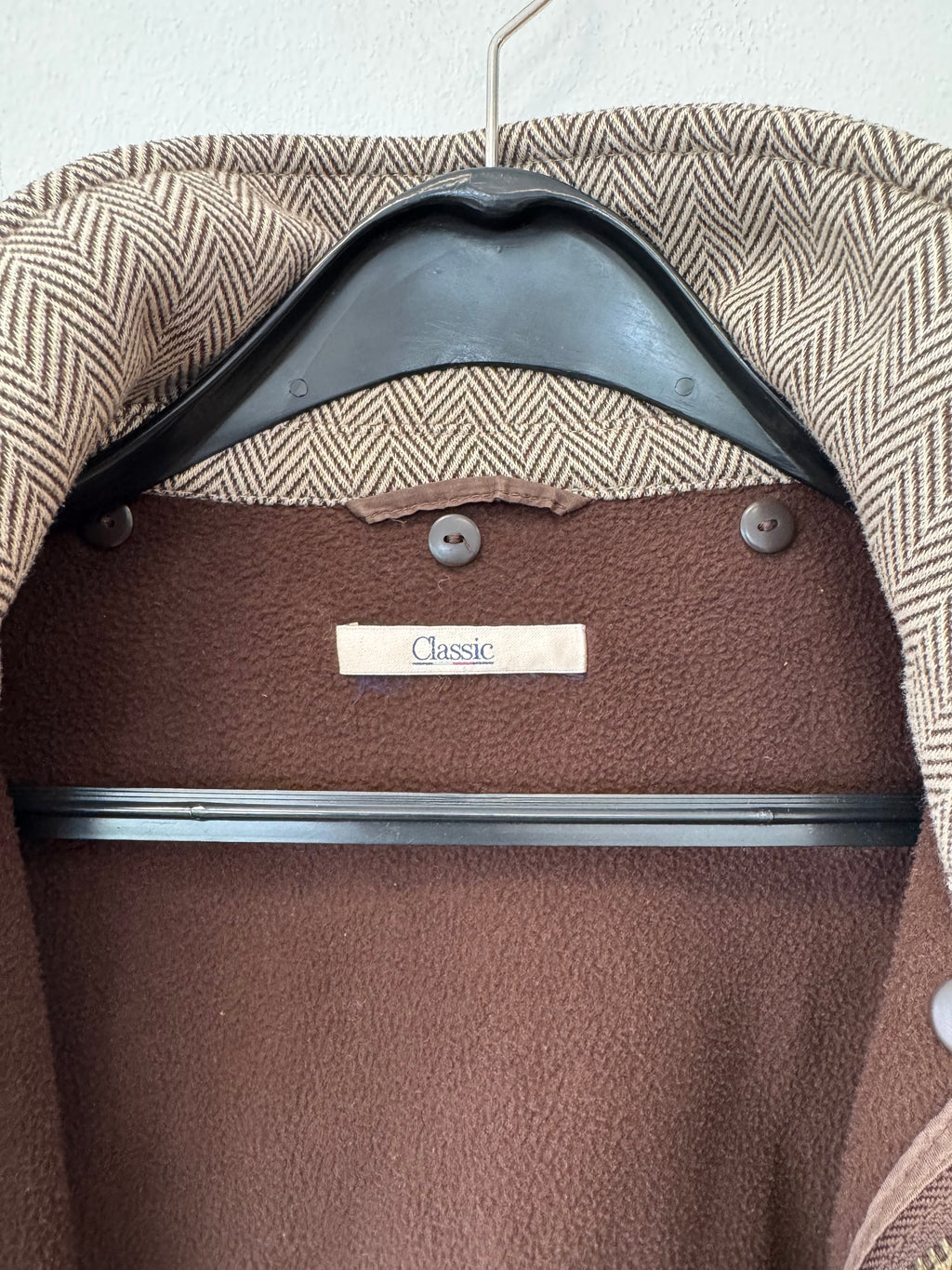 M&S Classic Brown Herringbone Tweed Jacket UK 16 – Very Good Condition