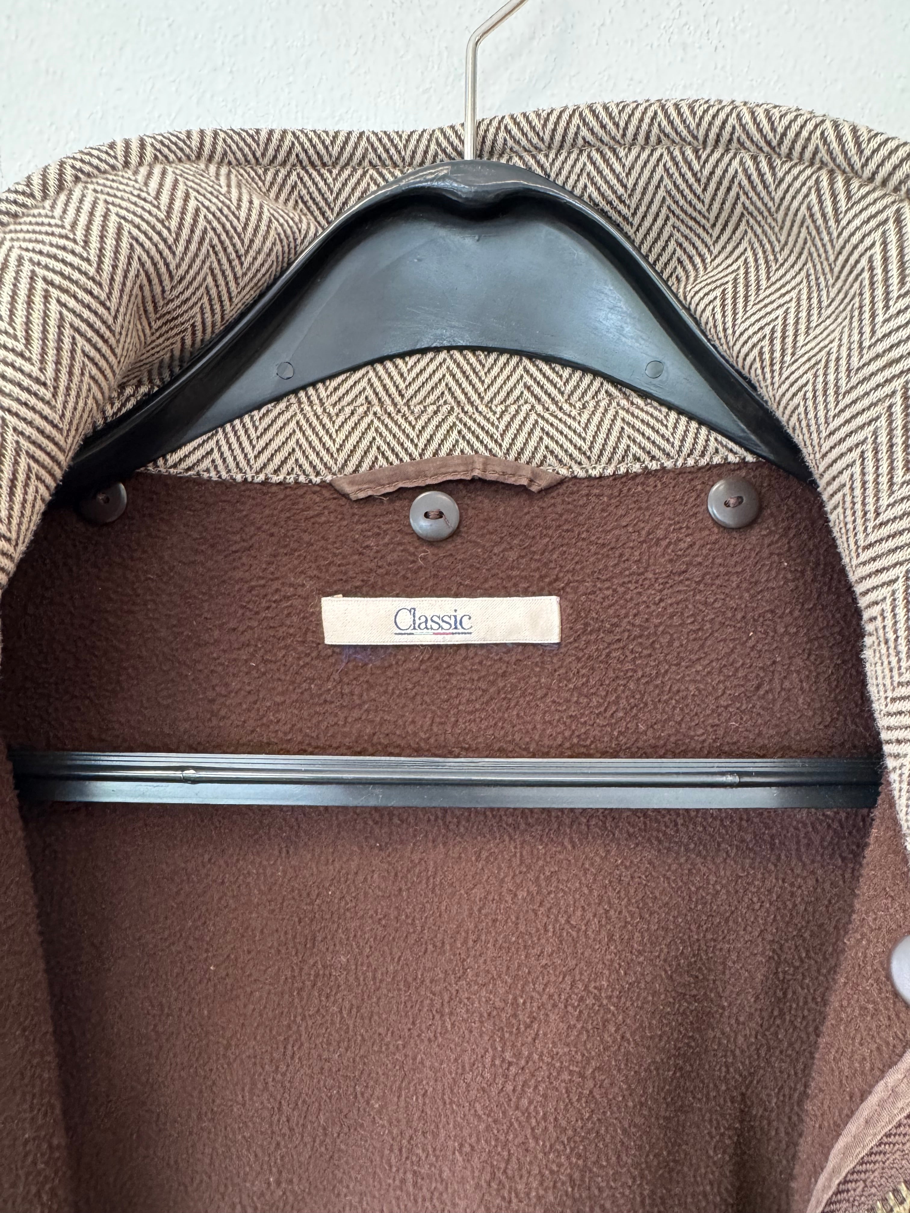 M&S Classic Brown Herringbone Tweed Jacket UK 16 – Very Good Condition