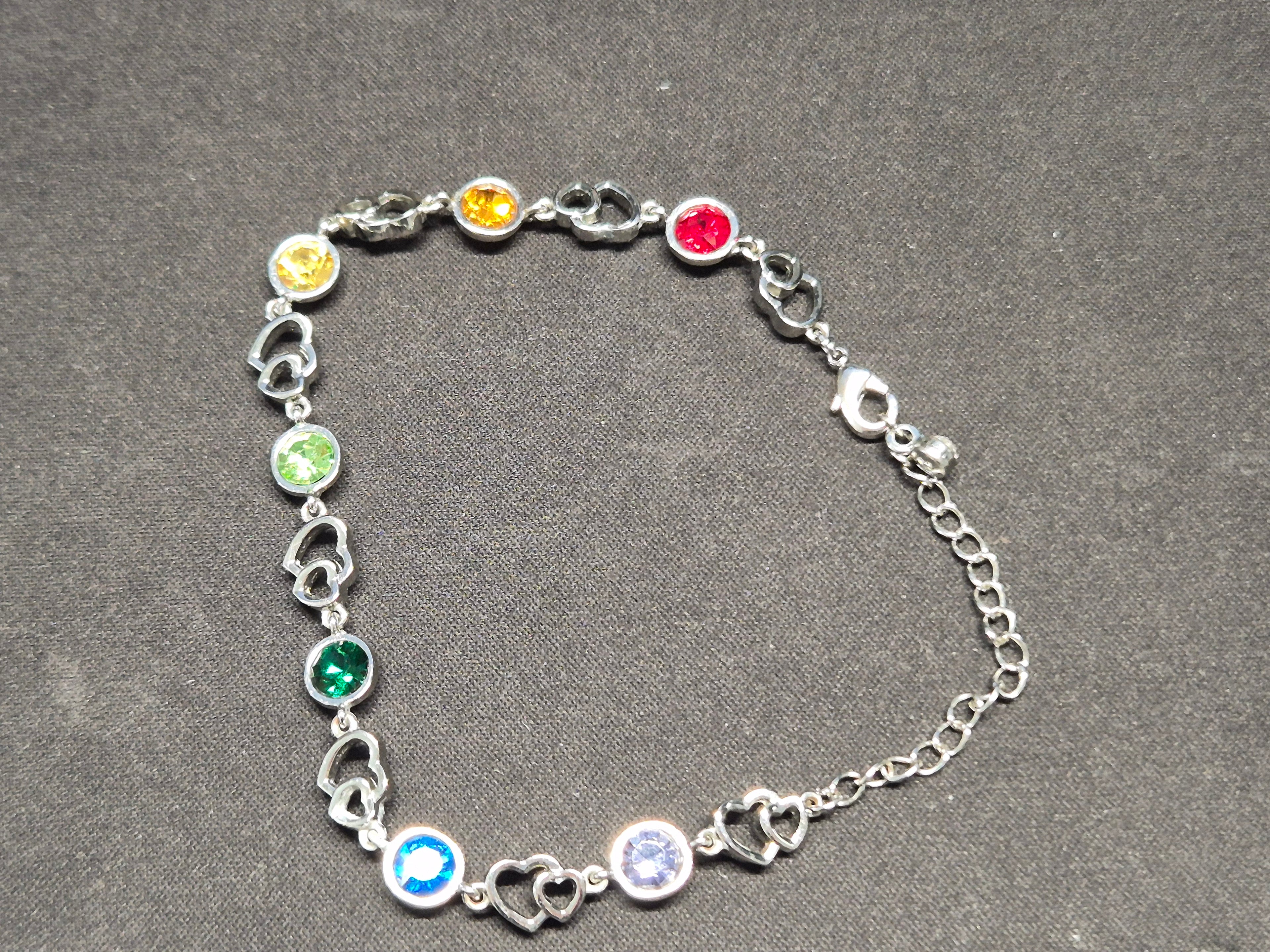 MKM Design Regenbogen Herz Armband | Verstellbar 16–20 cm | Silberfarben | Top