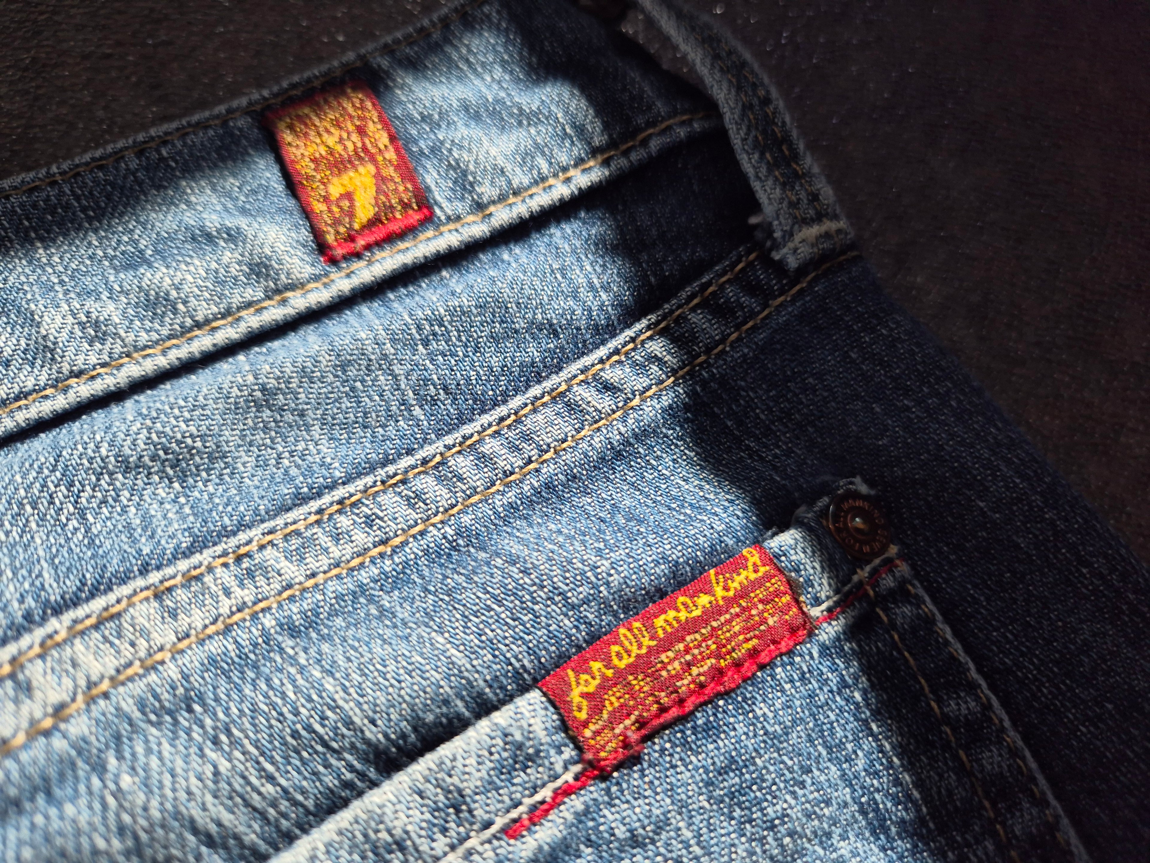 7 For All Mankind Straight Leg Jeans W30, Denimblau, Guter Zustand