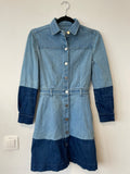 Stella McCartney Two-Tone Denim Shirt Dress Blue, Size 38/M, Very Good
