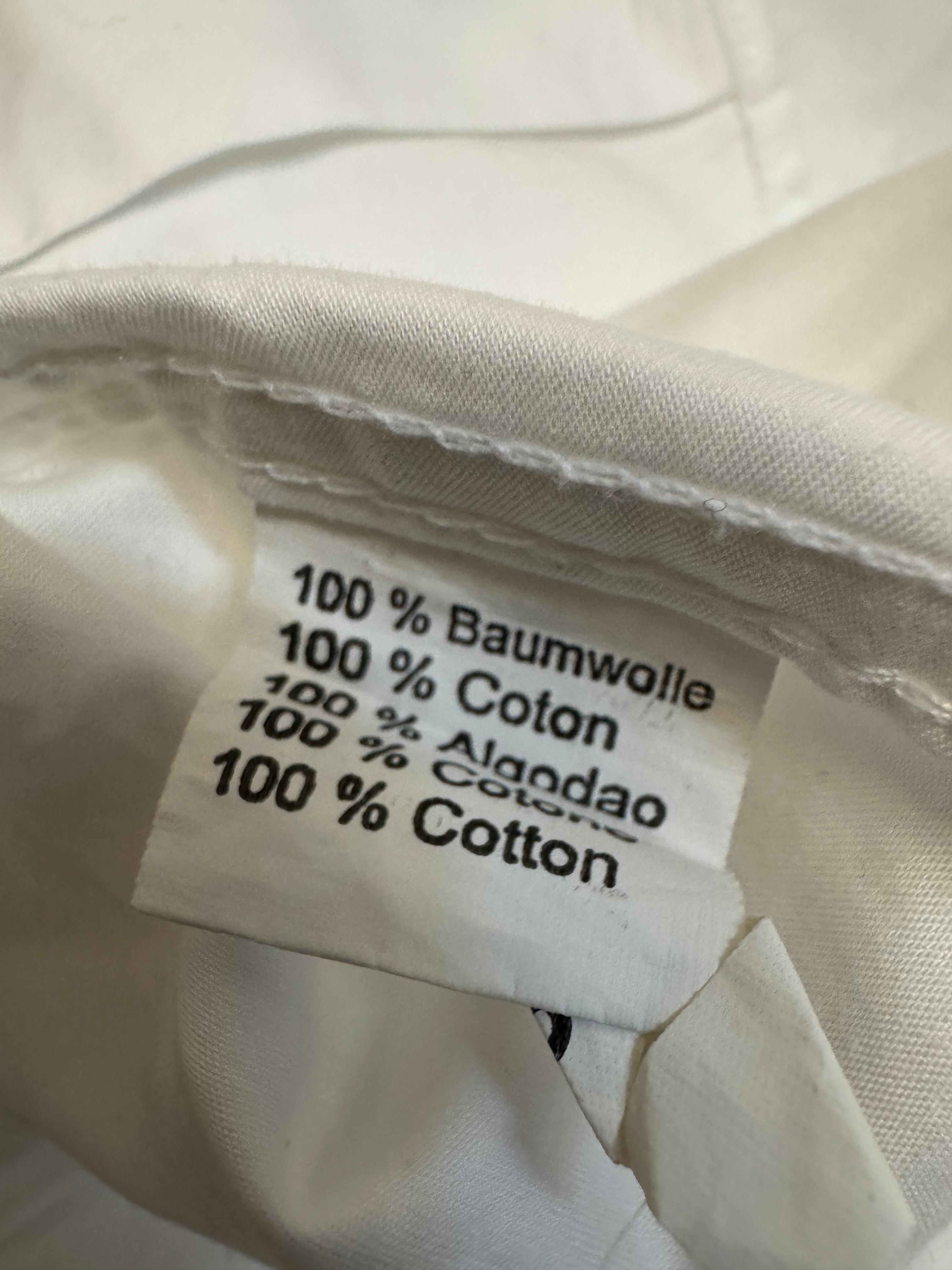 Carven Herren Hemd M – Weiß mit hellblauem Kontrast, verdeckte Knopfleiste
